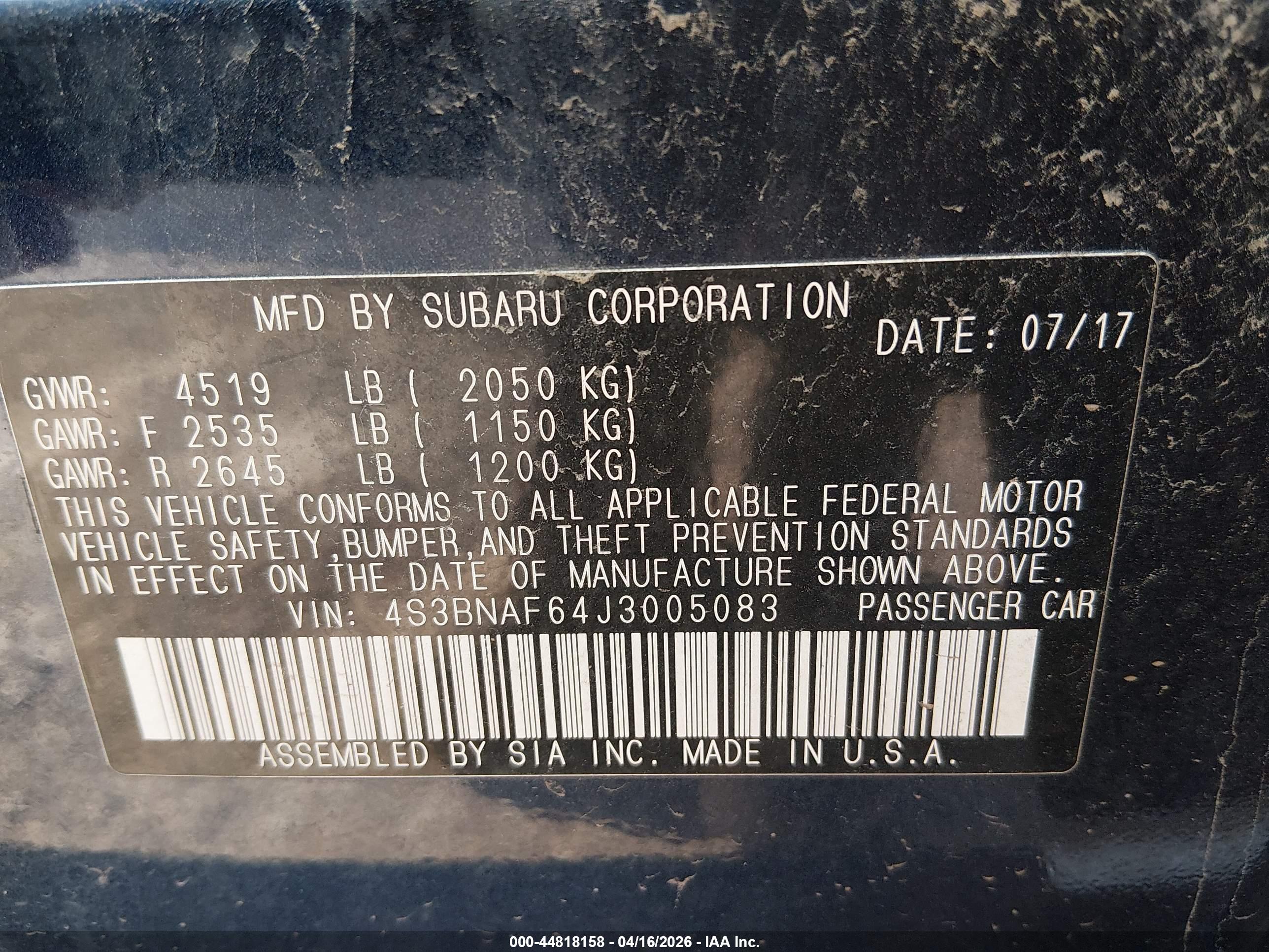 SUBARU LEGACY image 9