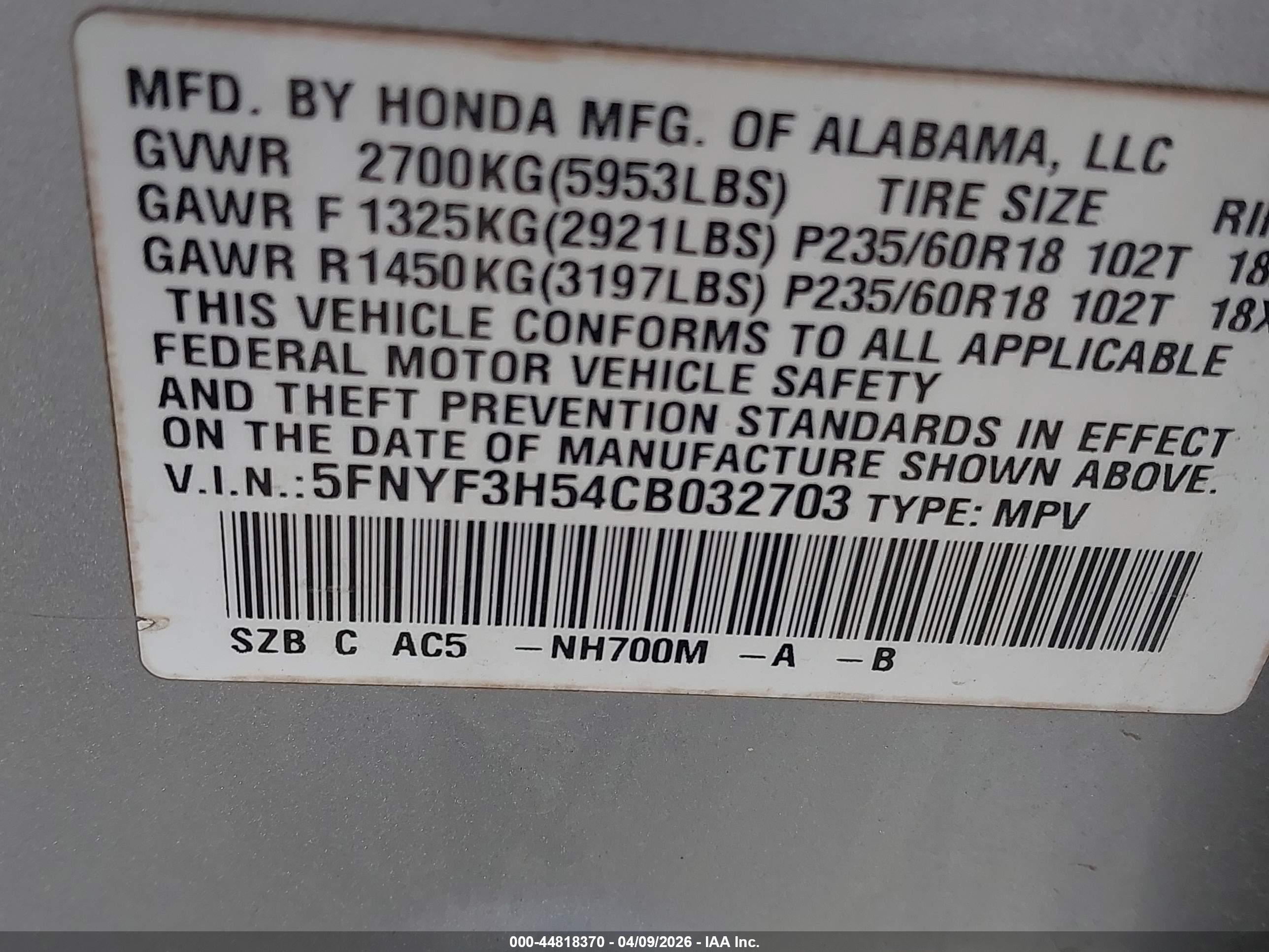 HONDA PILOT image 9