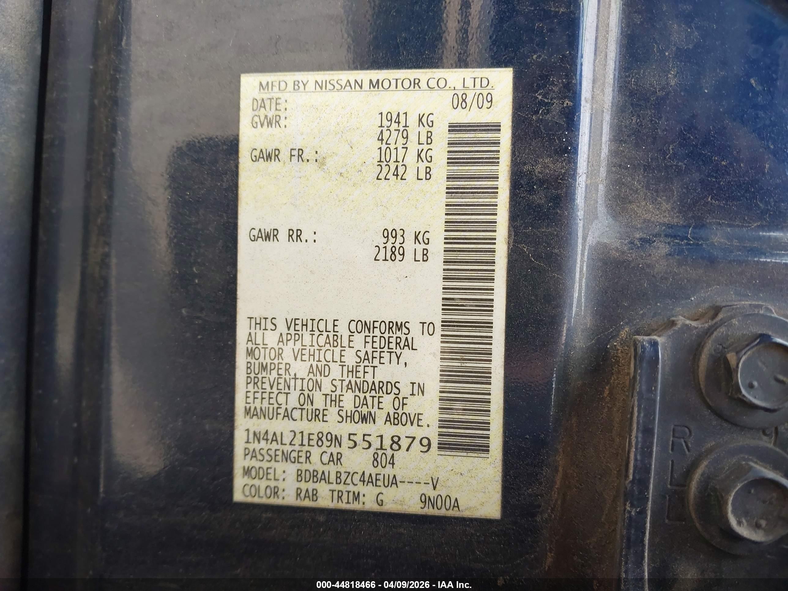 NISSAN ALTIMA image 9