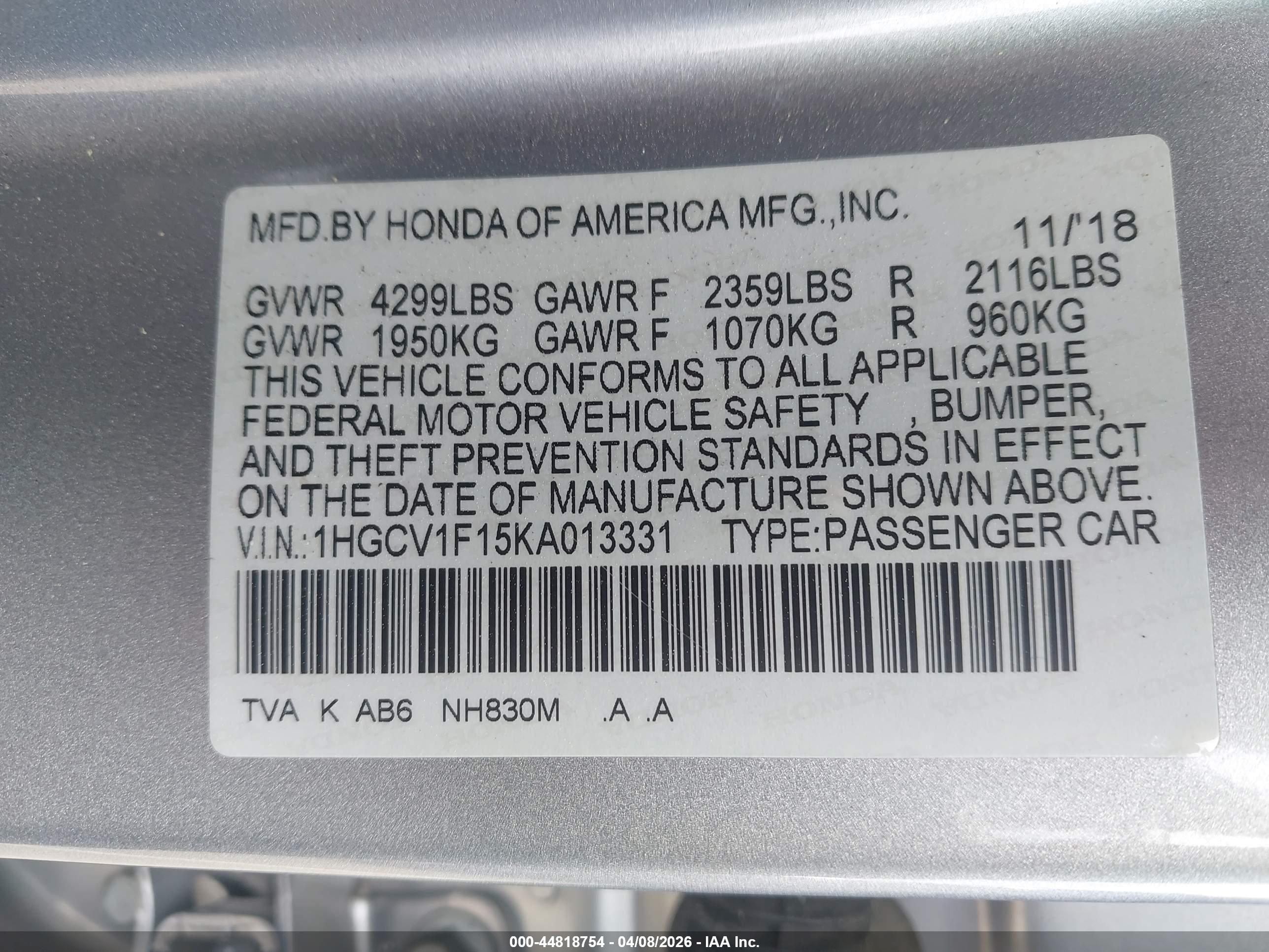 HONDA ACCORD image 9