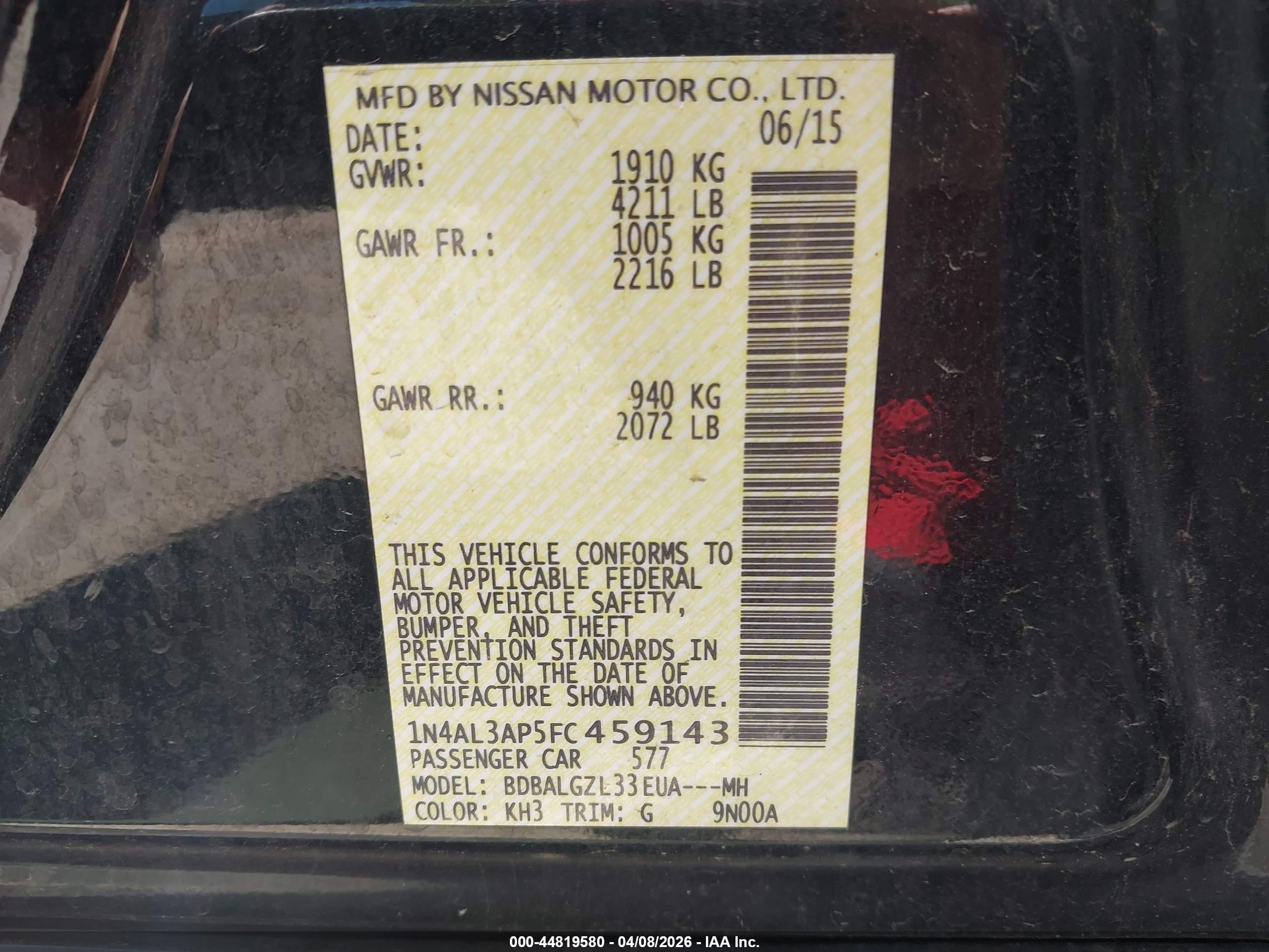 NISSAN ALTIMA image 9