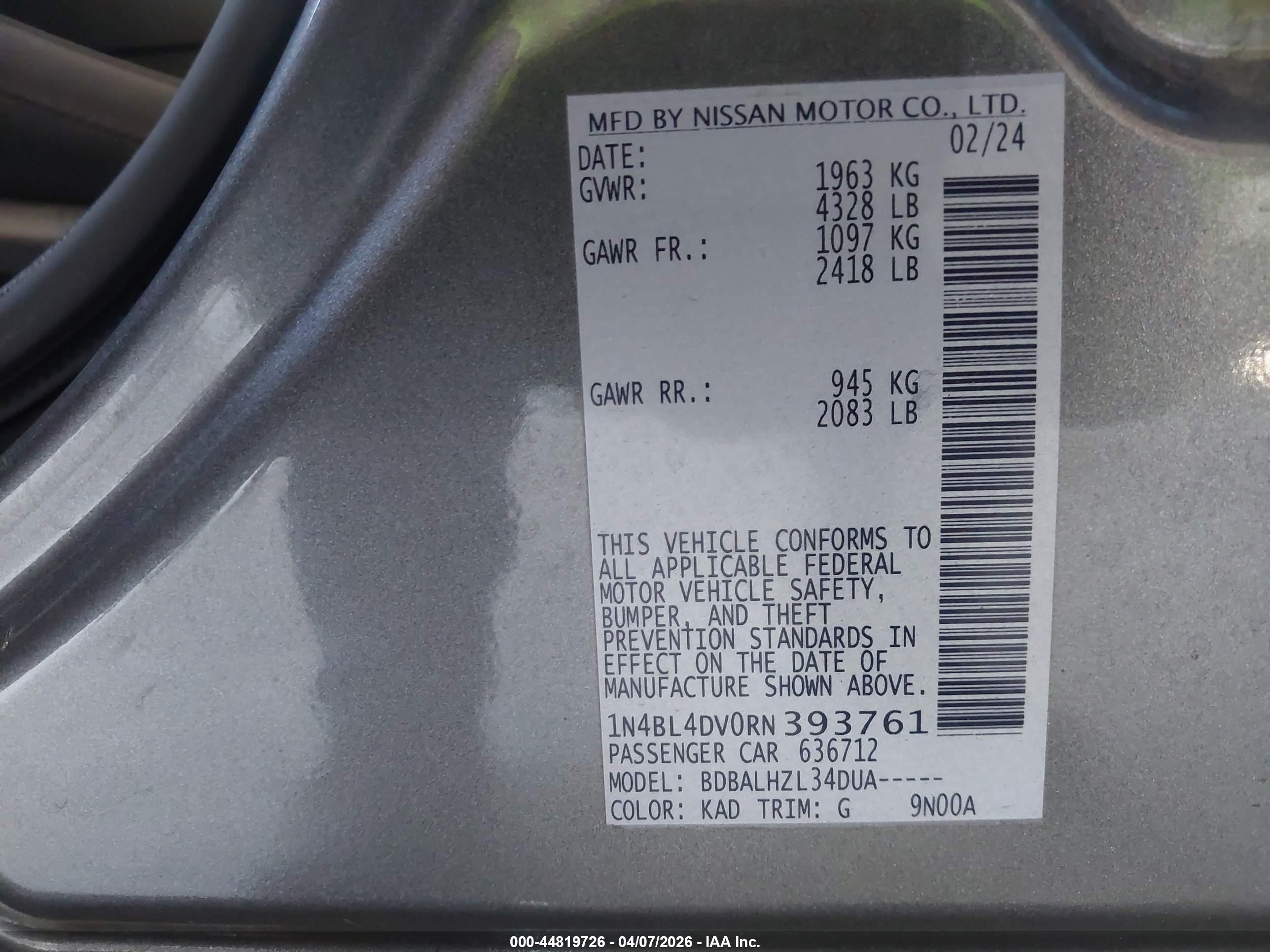 NISSAN ALTIMA image 9
