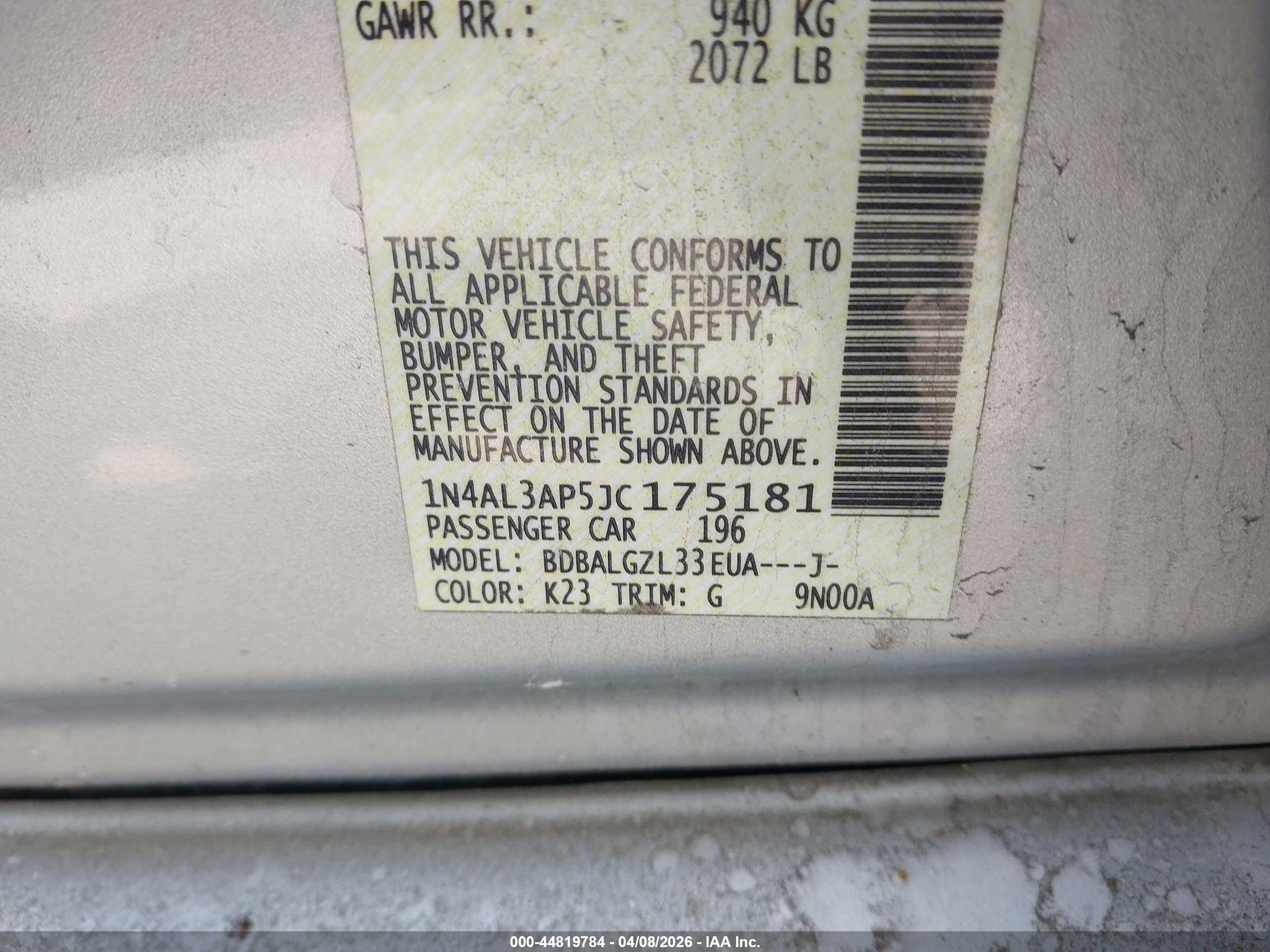 NISSAN ALTIMA image 9