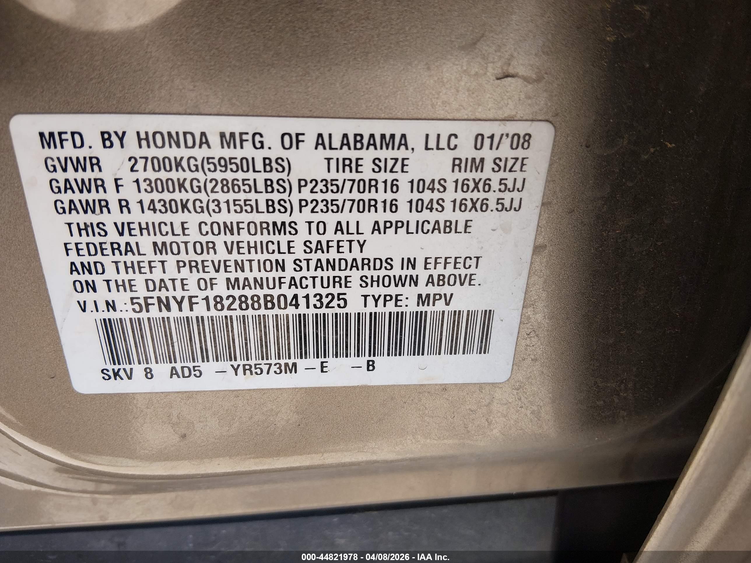 HONDA PILOT image 9
