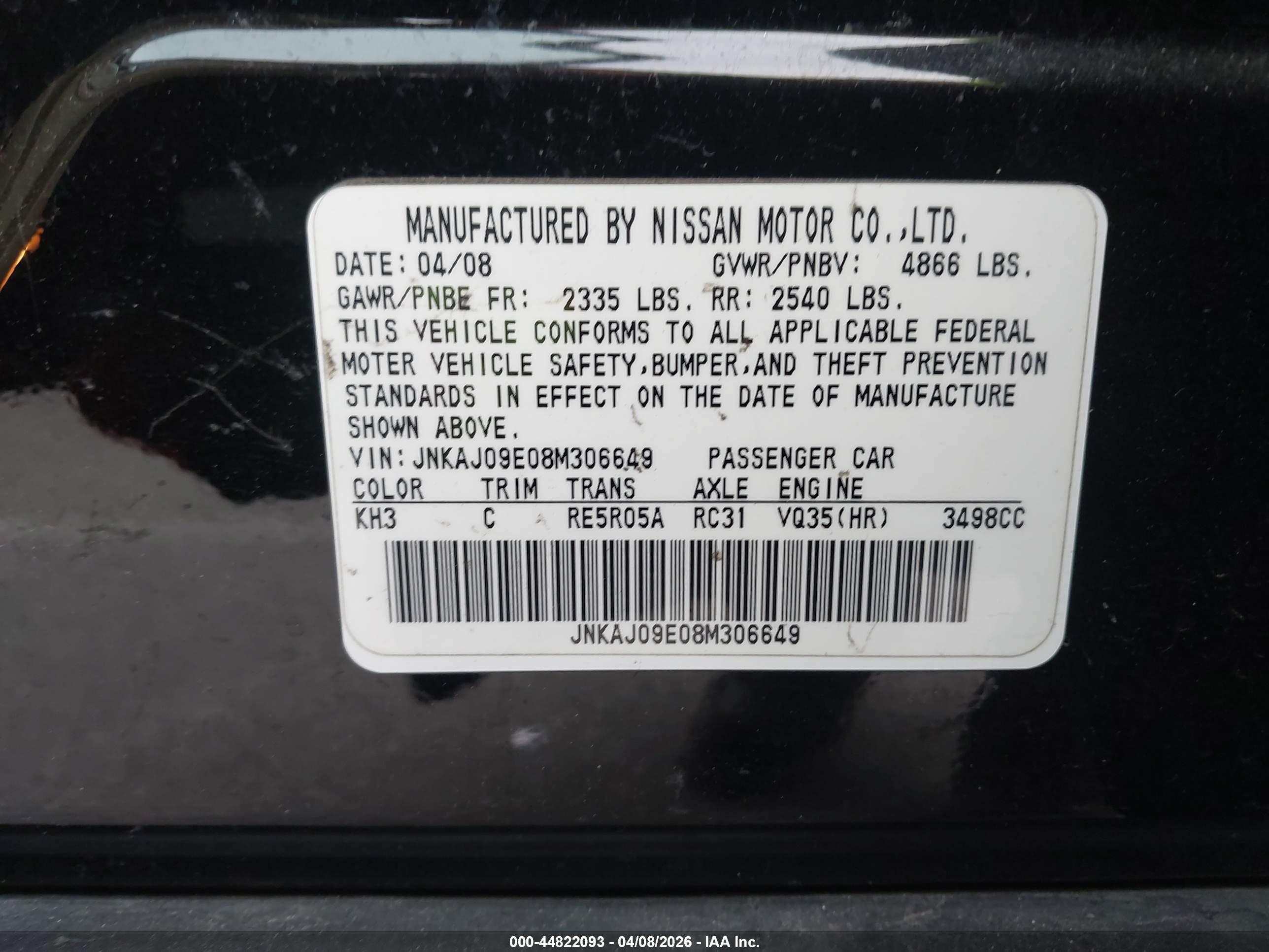 INFINITI EX35 image 9