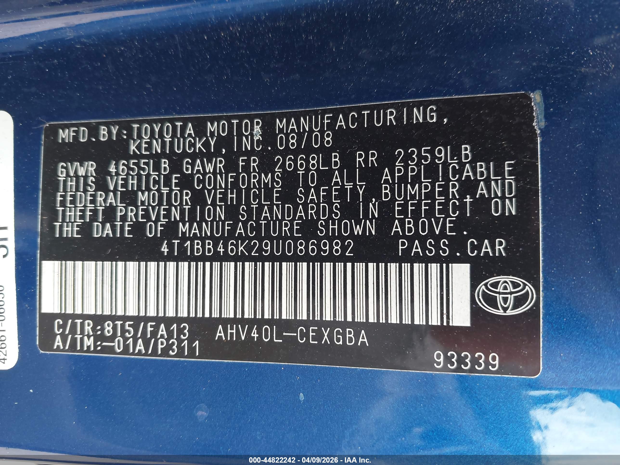 TOYOTA CAMRY image 9