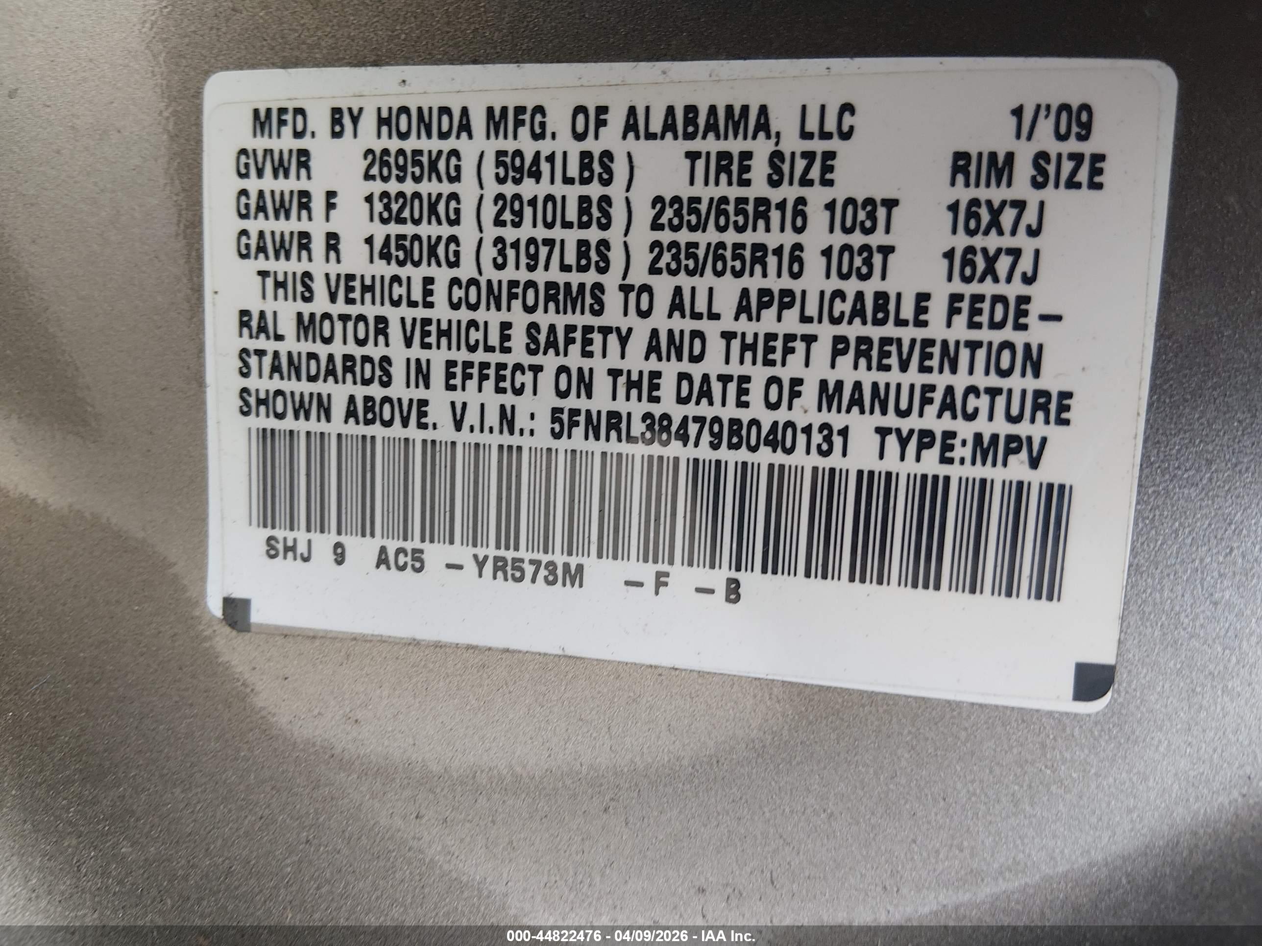 HONDA ODYSSEY image 9