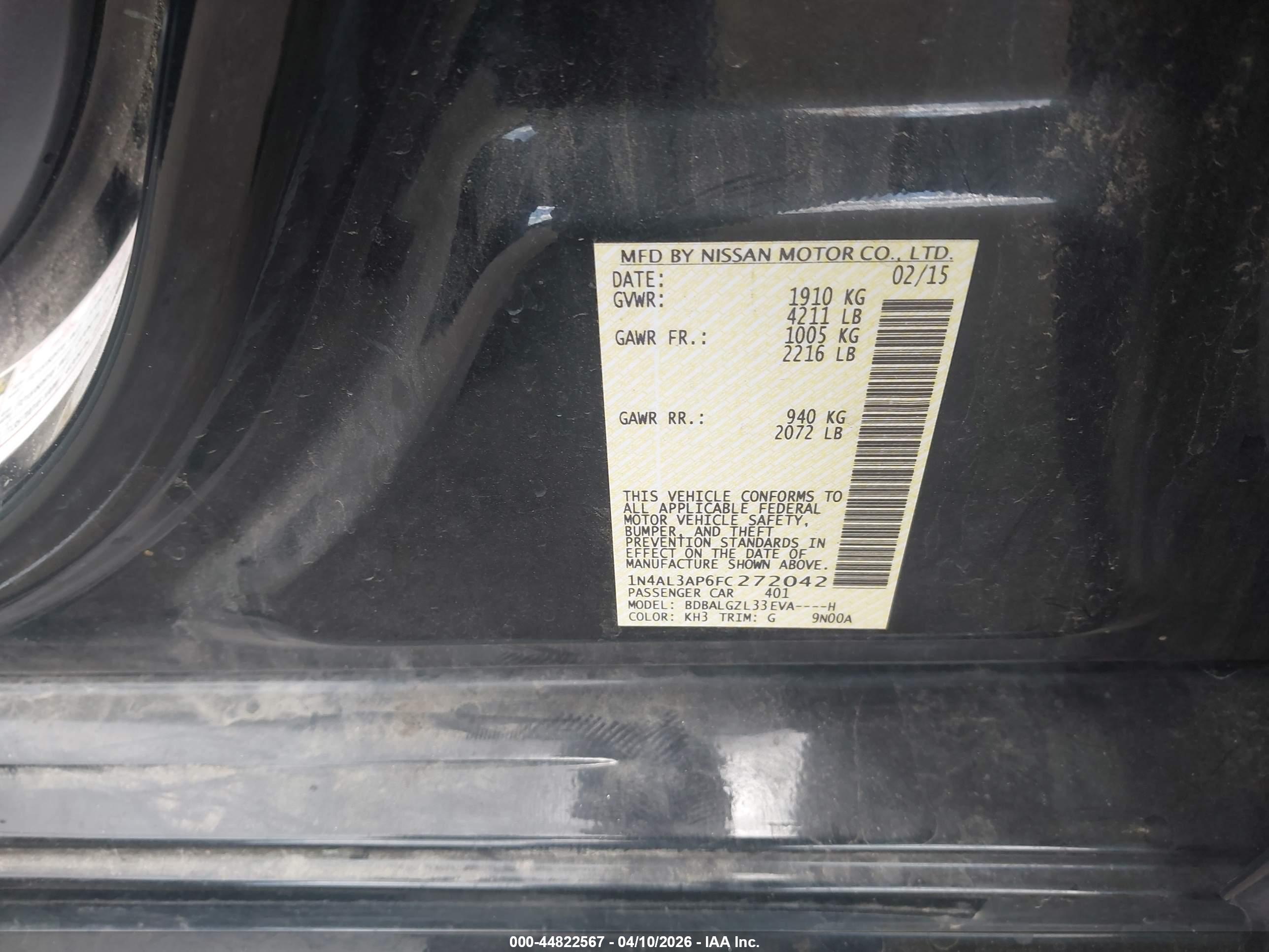 NISSAN ALTIMA image 9