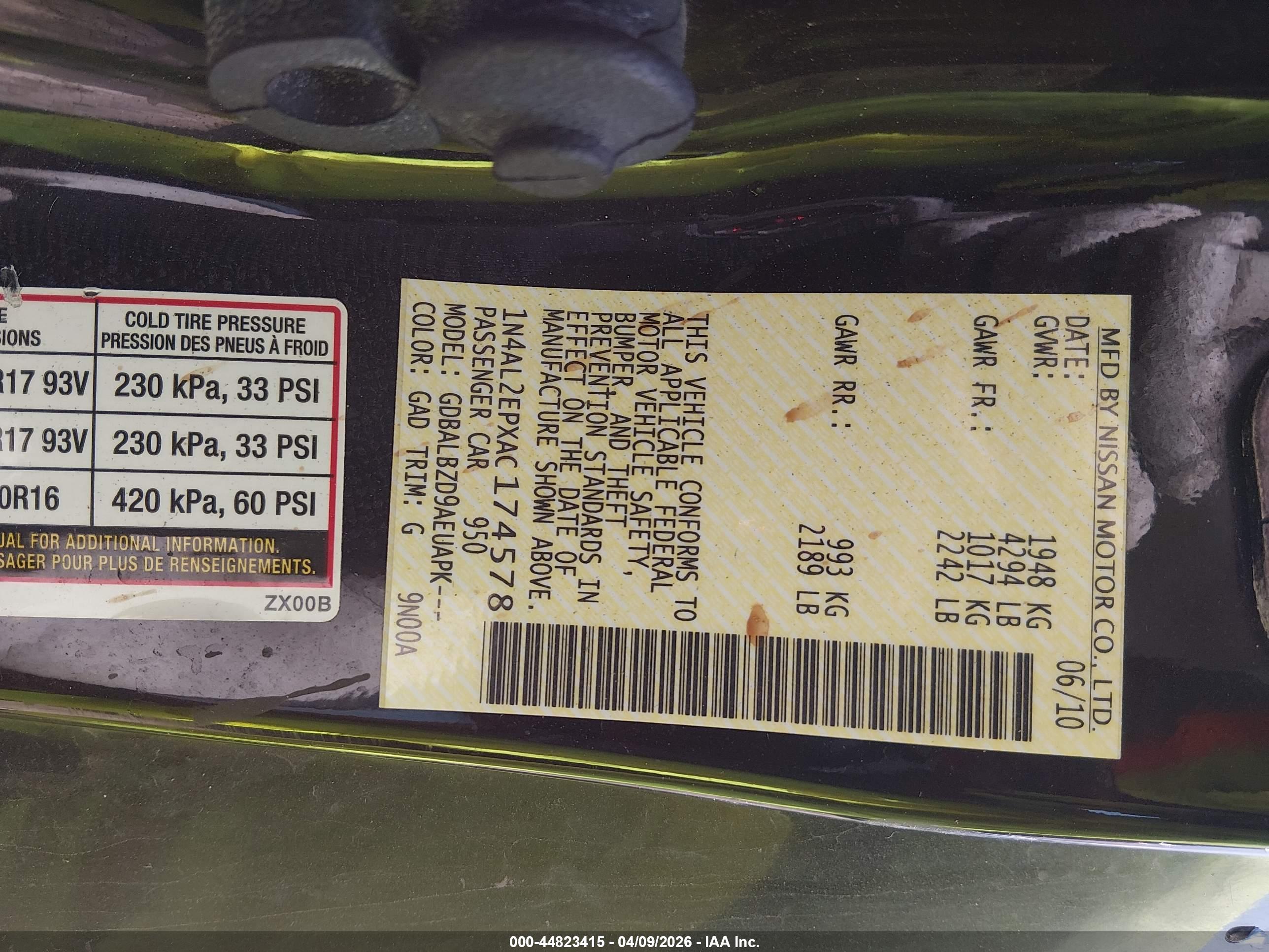 NISSAN ALTIMA image 9