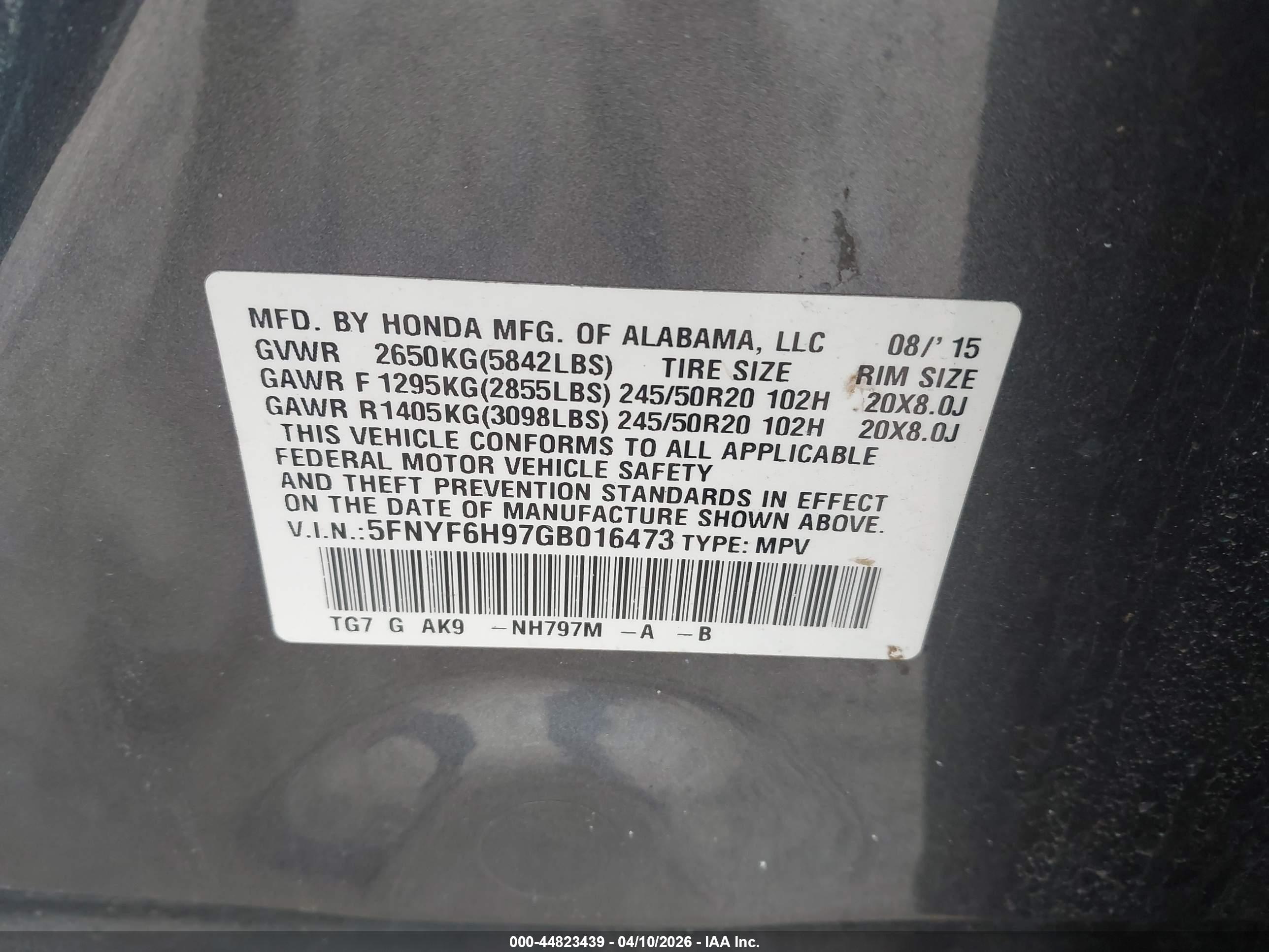 HONDA PILOT image 9