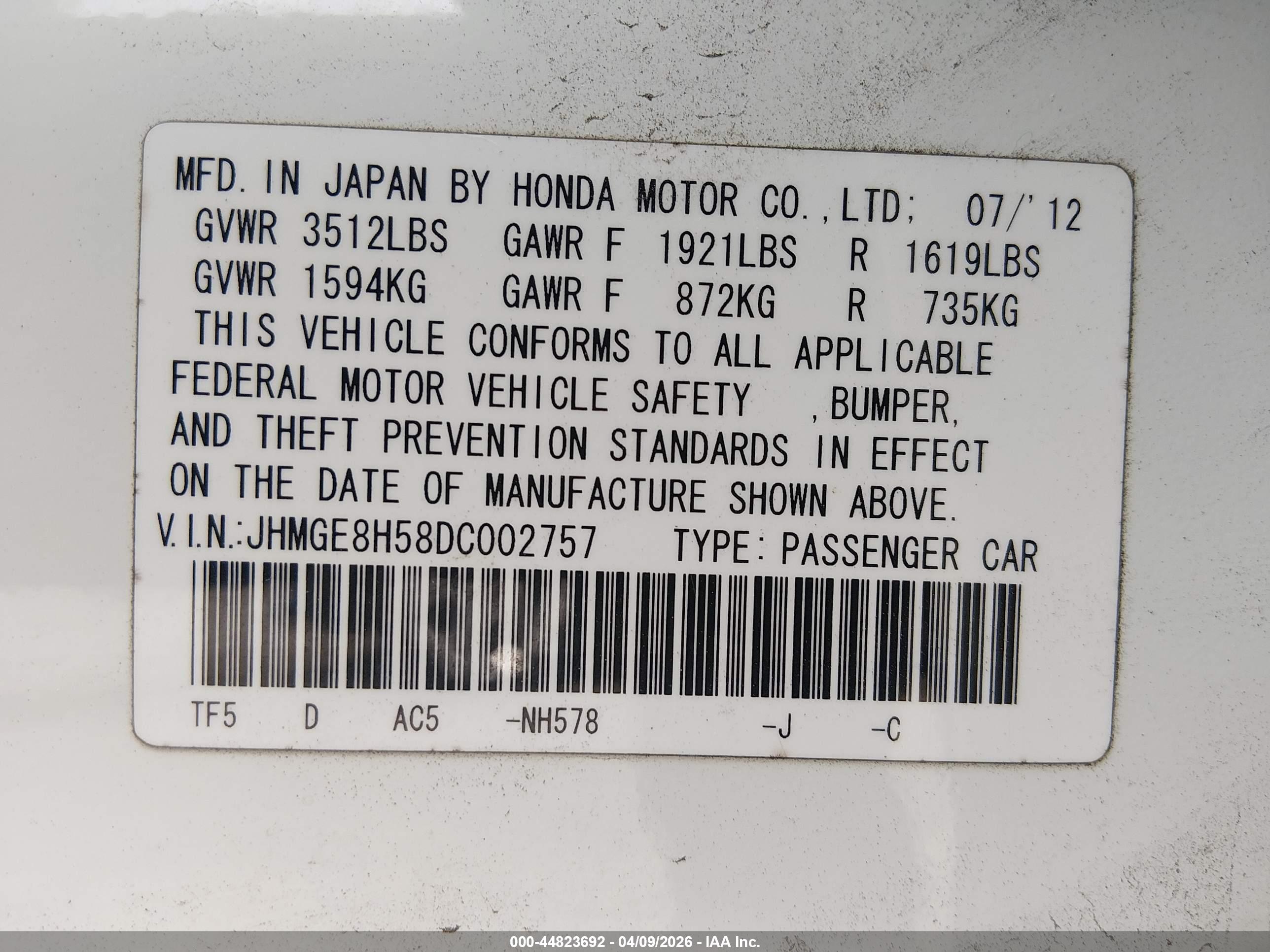HONDA FIT image 9
