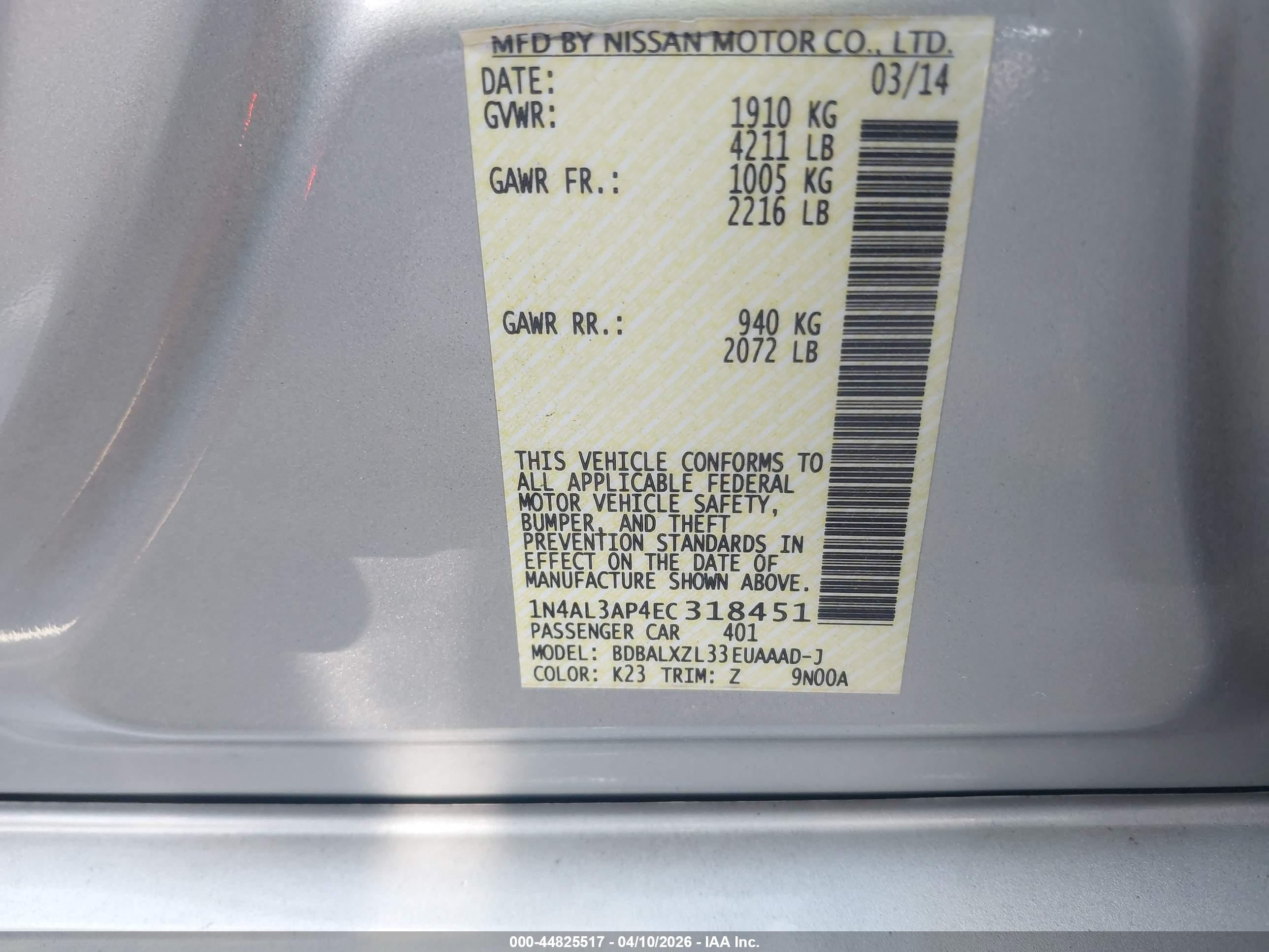 NISSAN ALTIMA image 9