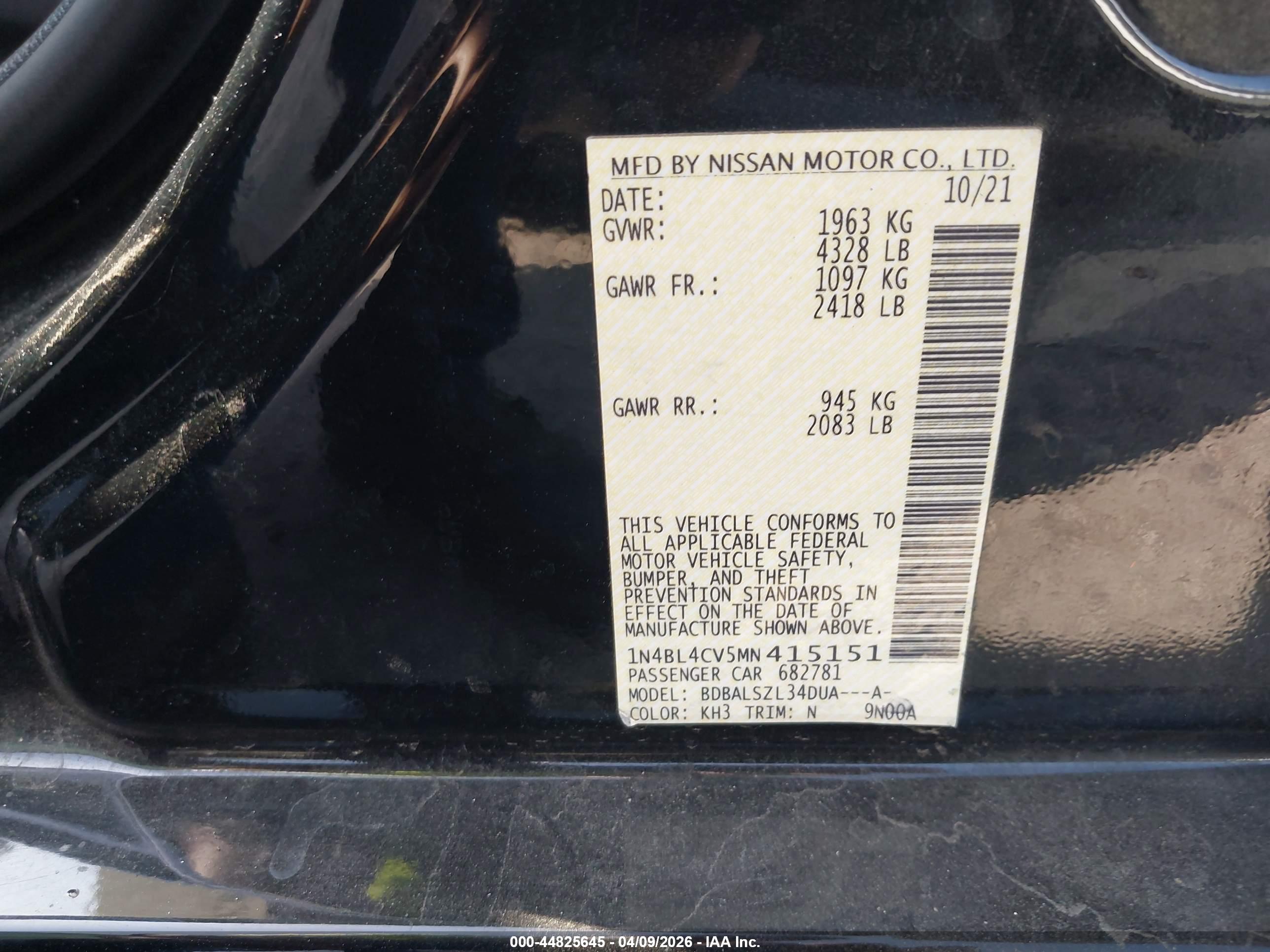 NISSAN ALTIMA image 9