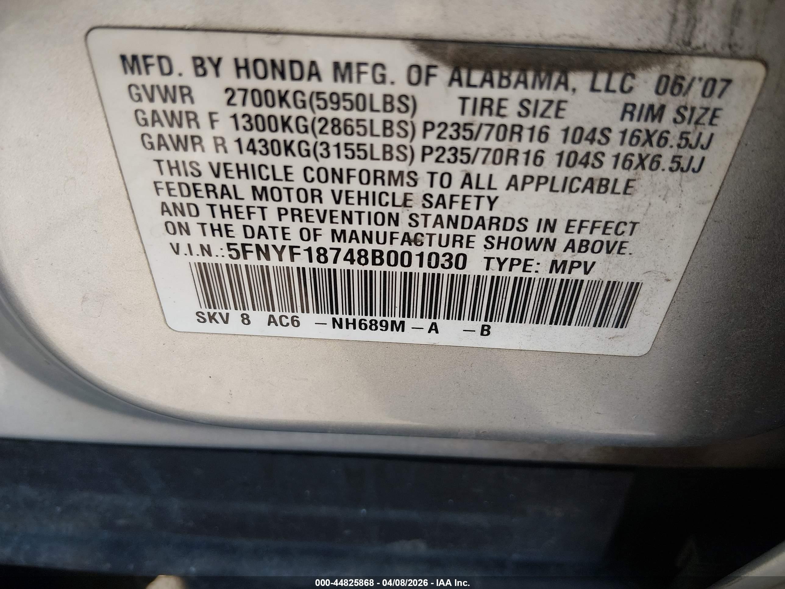 HONDA PILOT image 9
