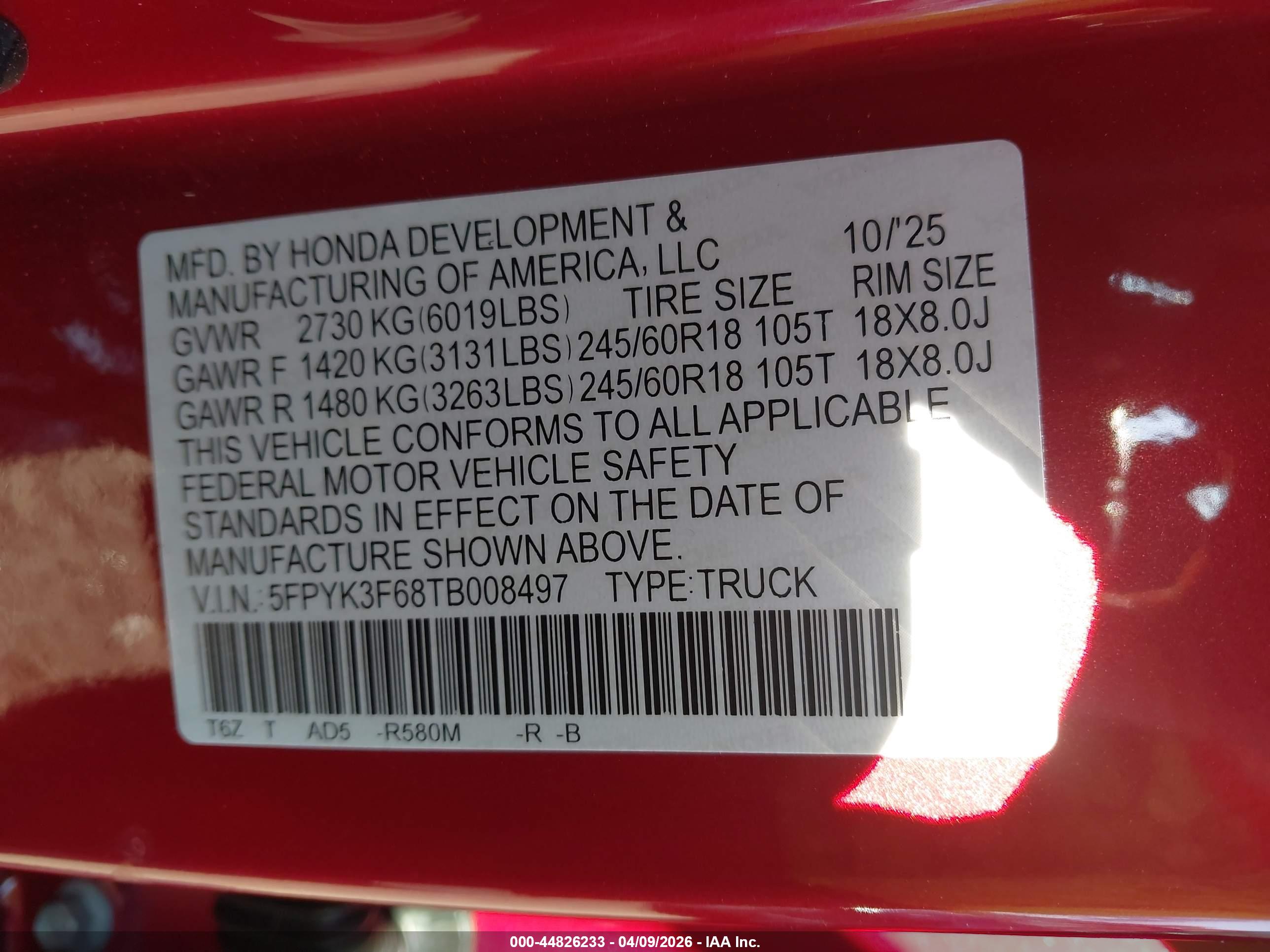 HONDA RIDGELINE image 9
