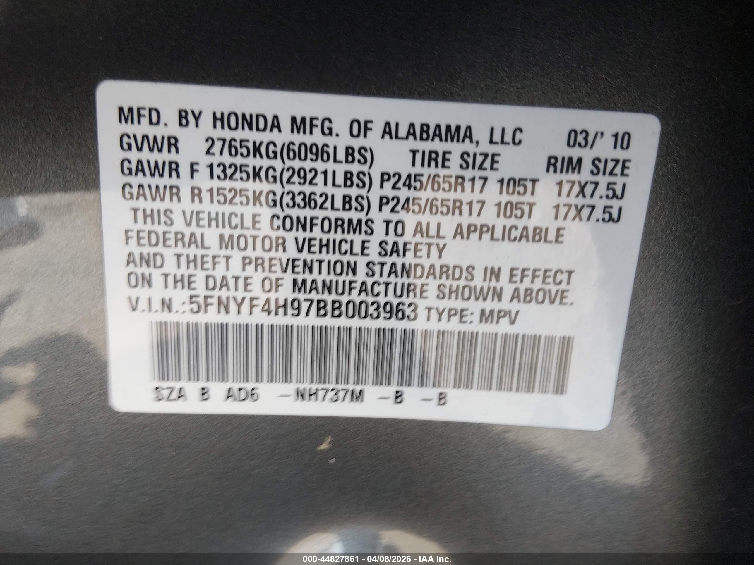 HONDA PILOT image 9