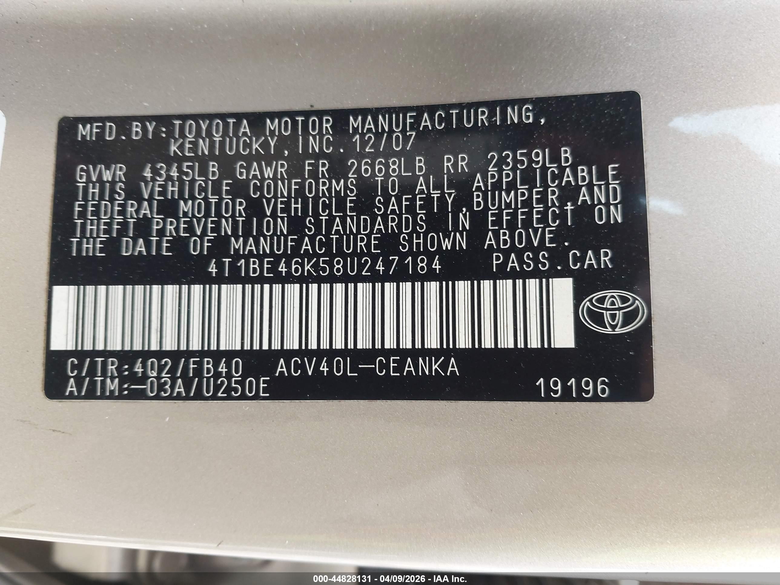 TOYOTA CAMRY image 9