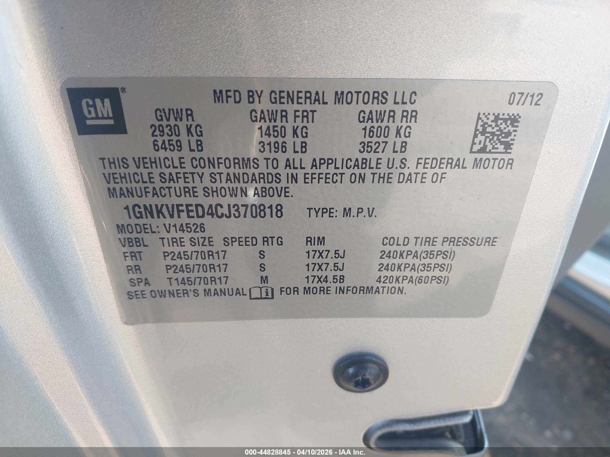 CHEVROLET TRAVERSE image 9