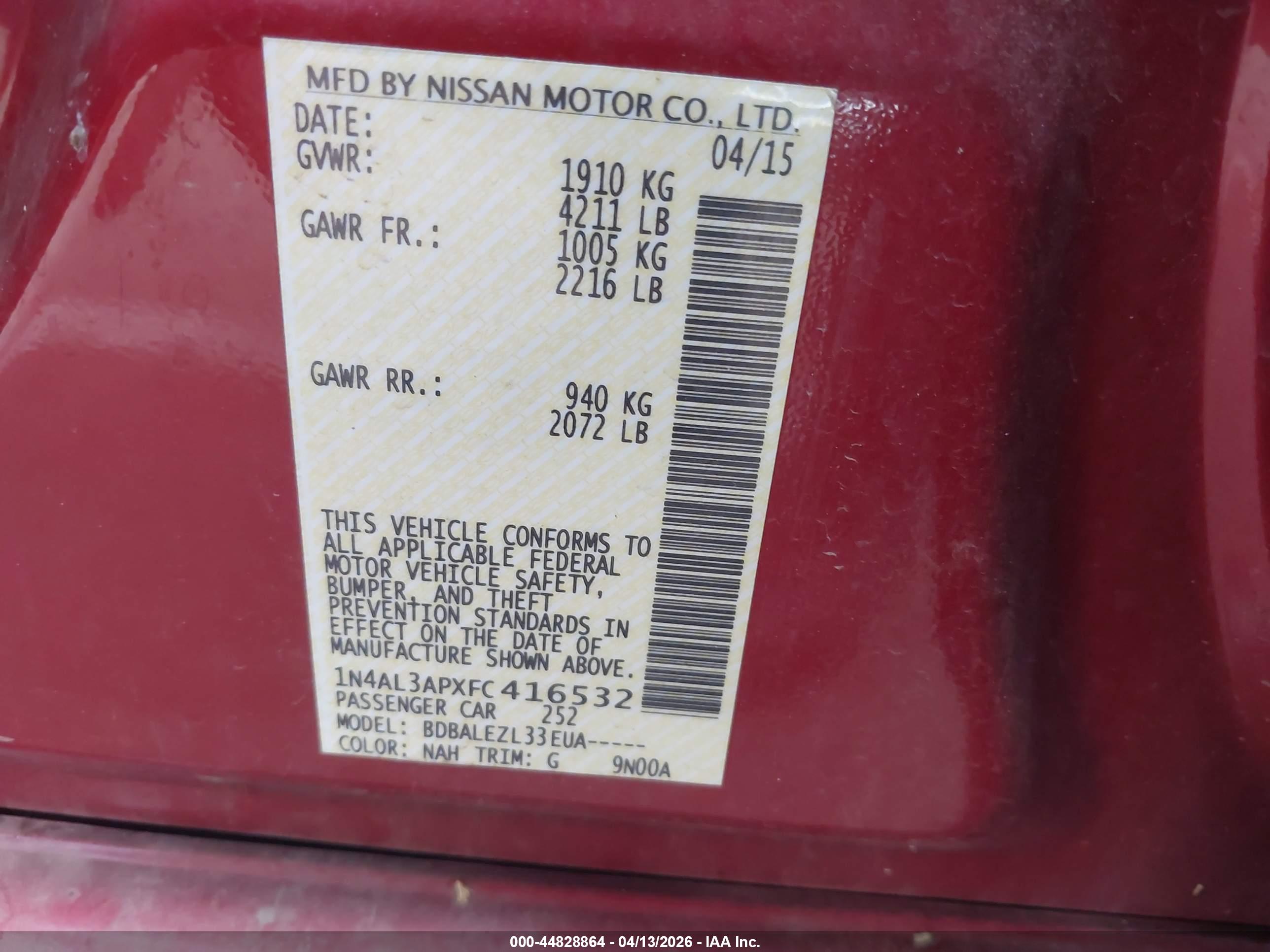 NISSAN ALTIMA image 9