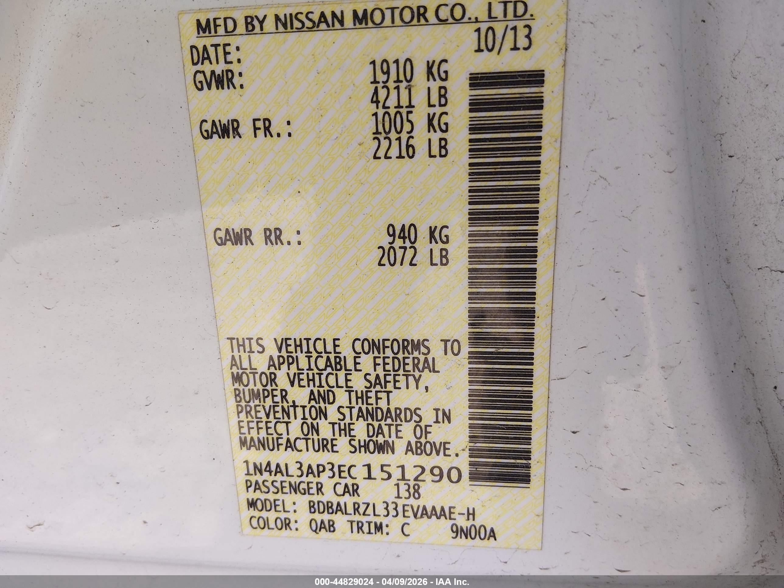 NISSAN ALTIMA image 9