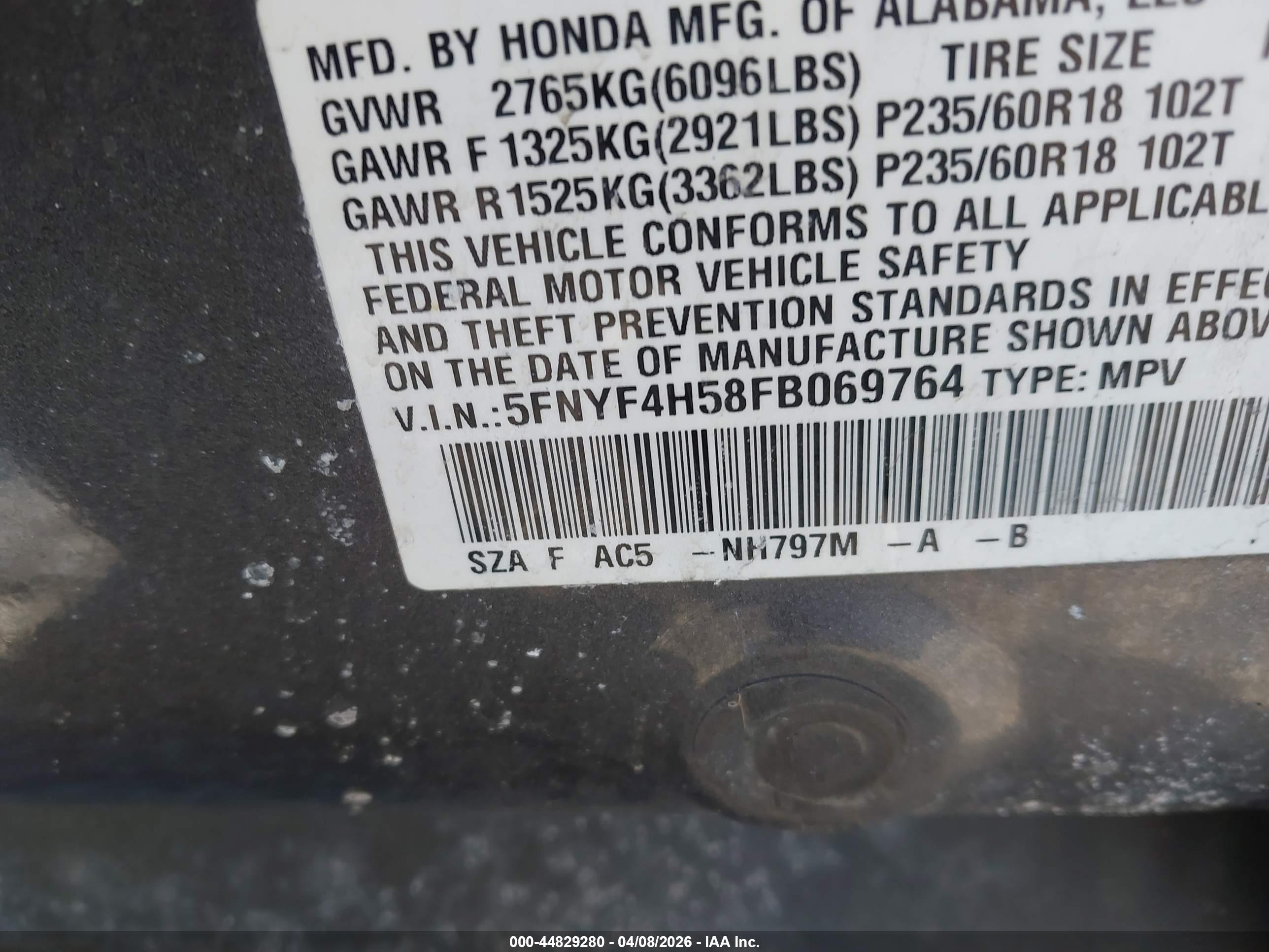 HONDA PILOT image 9