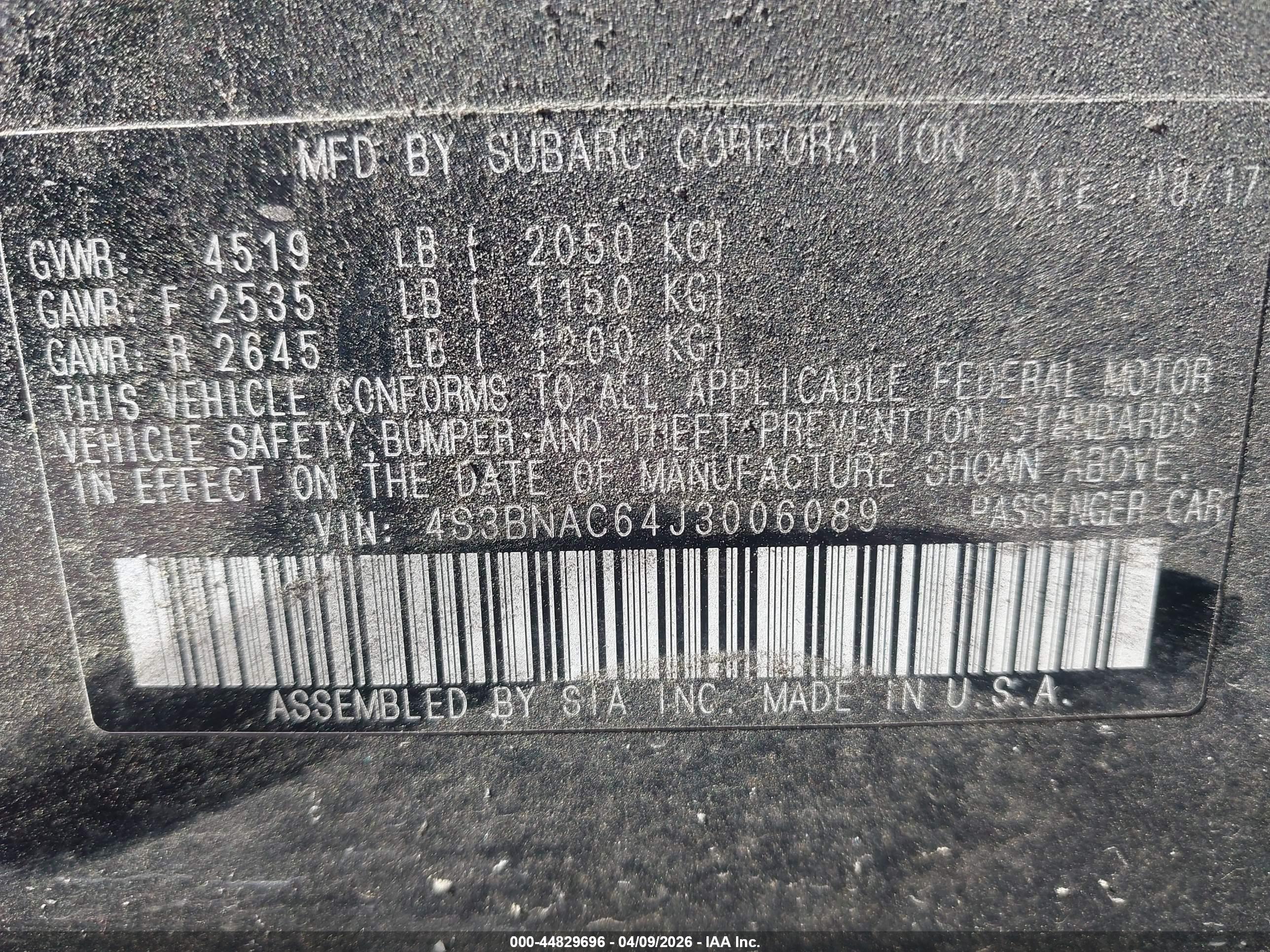 SUBARU LEGACY image 9