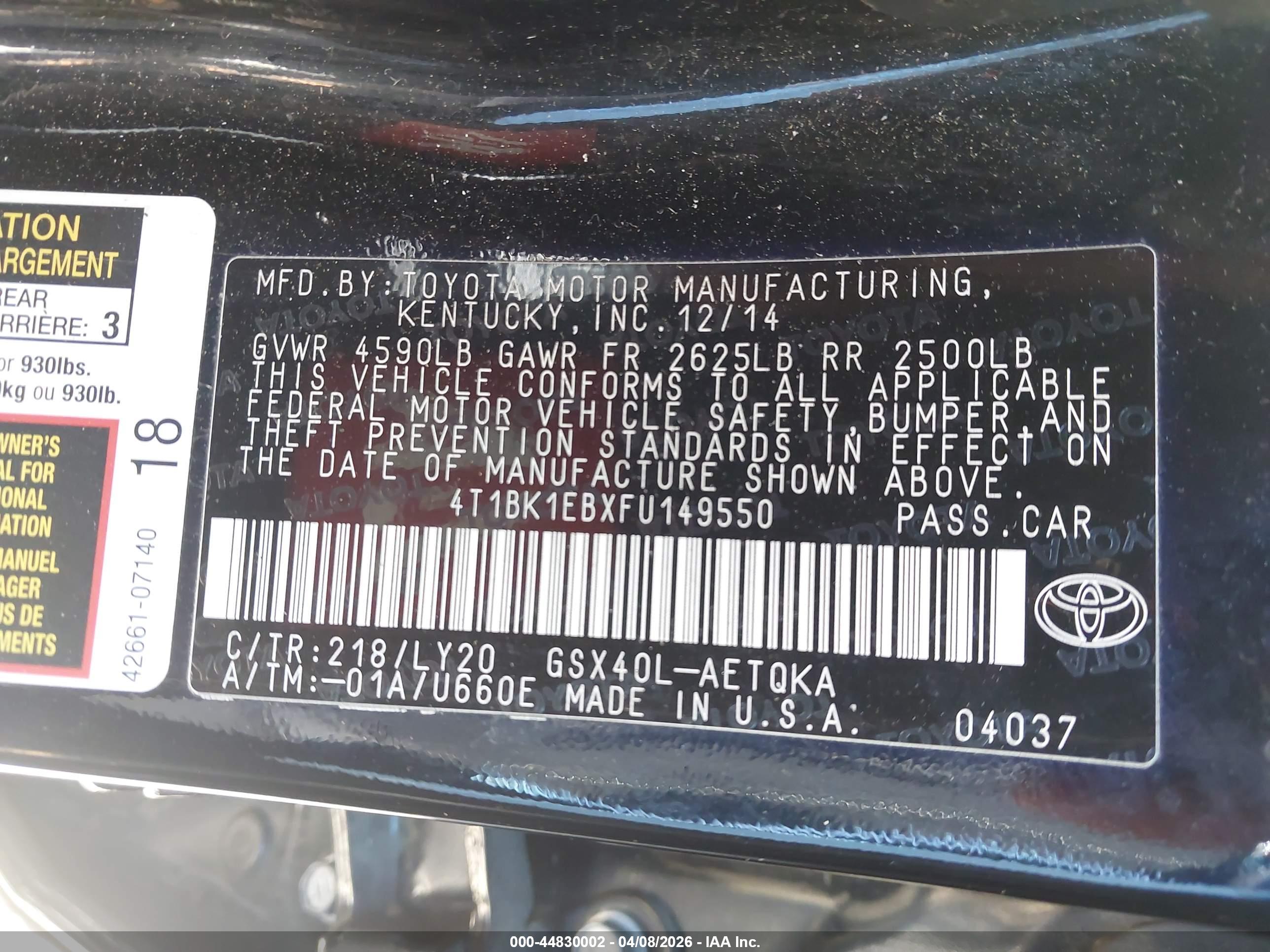 TOYOTA AVALON image 9