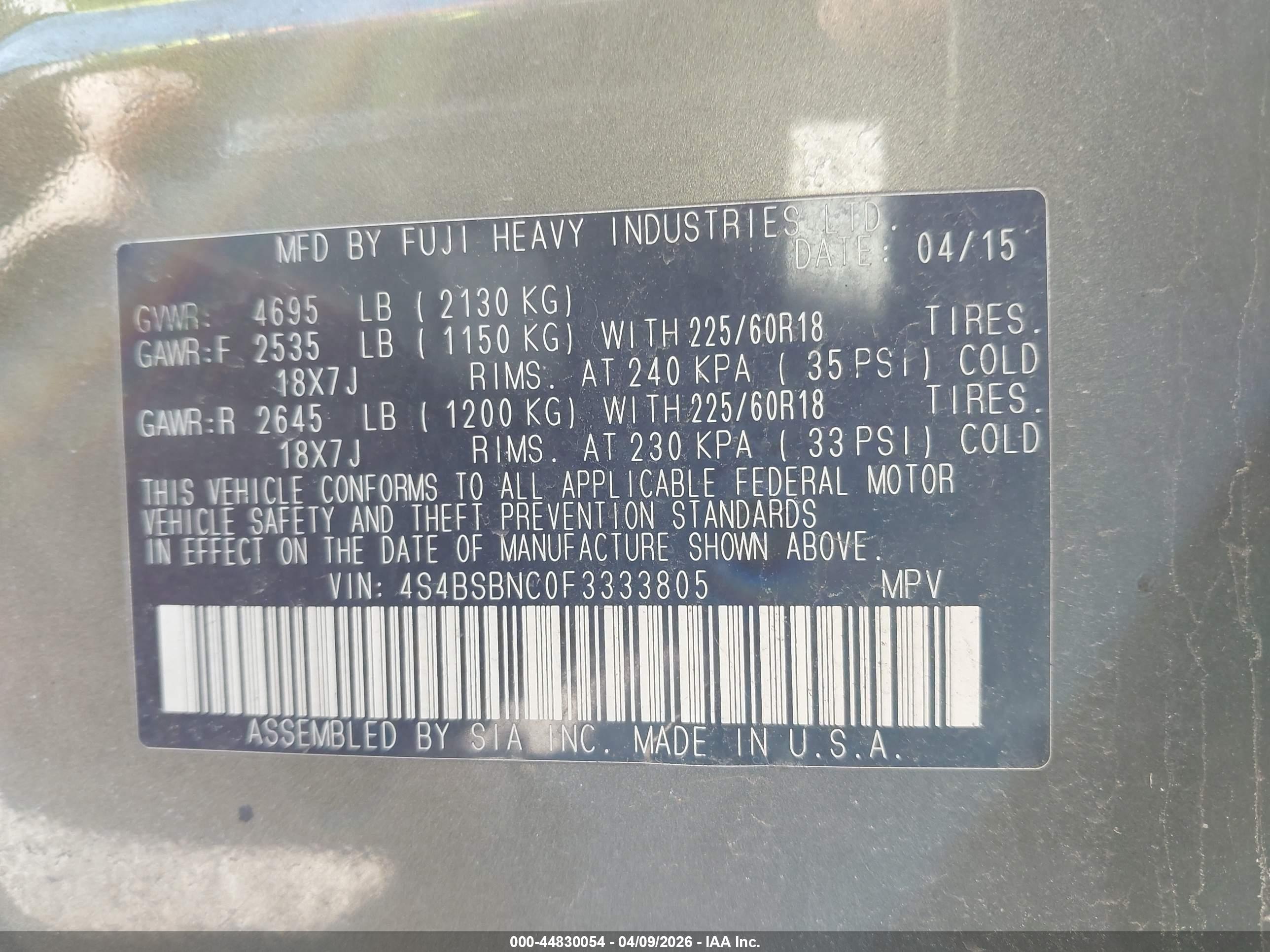 SUBARU OUTBACK image 9