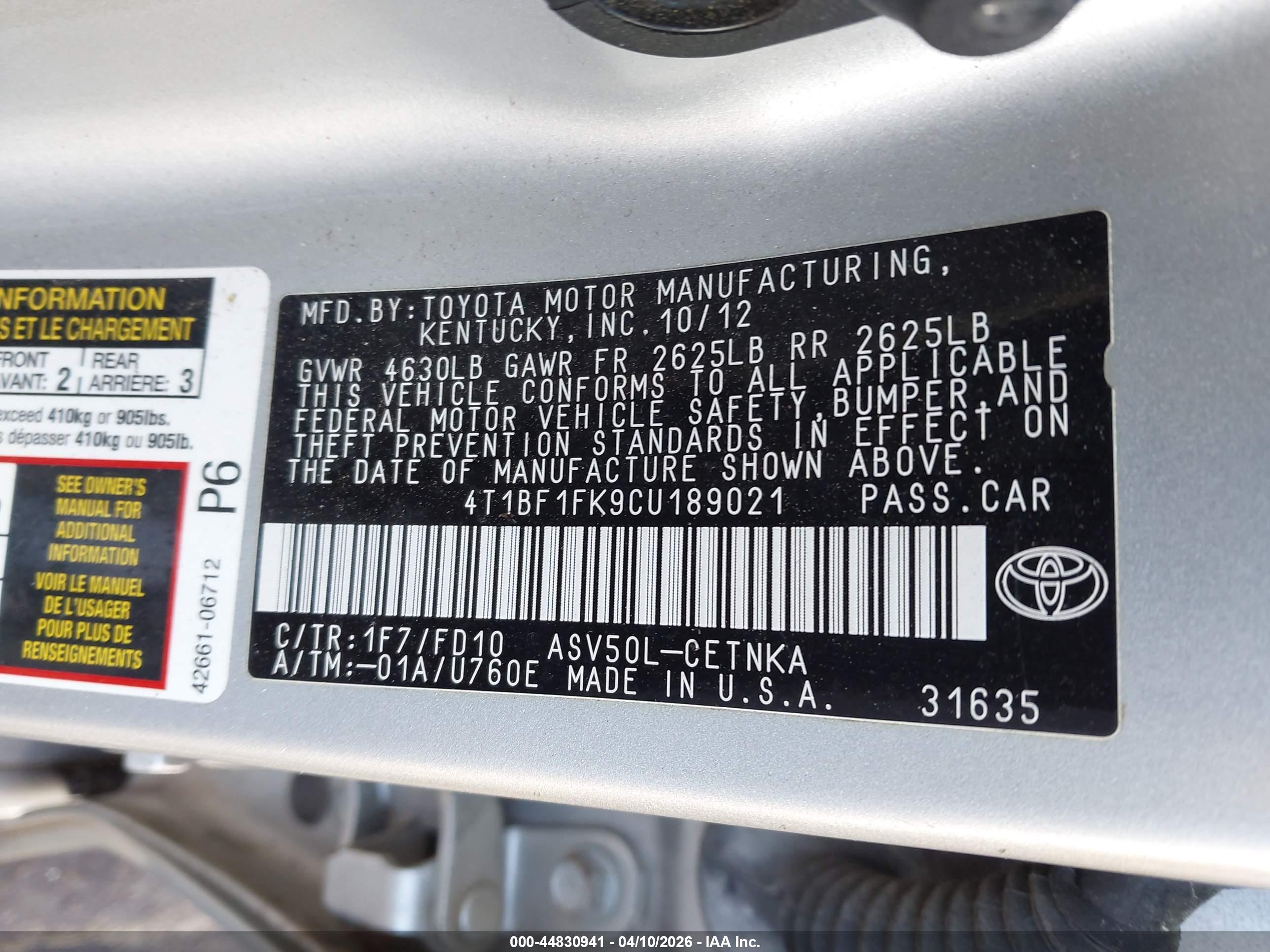 TOYOTA CAMRY image 9