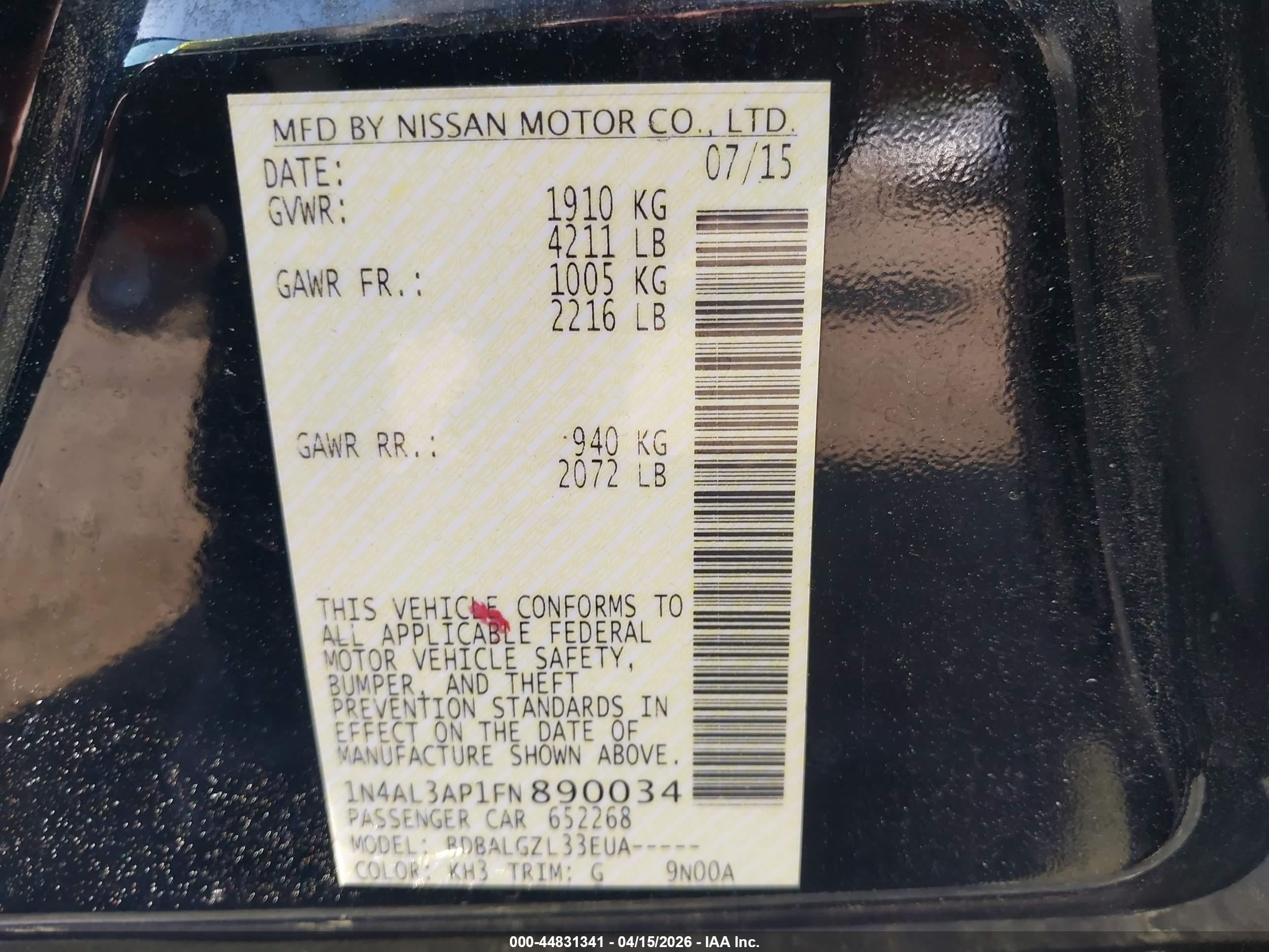 NISSAN ALTIMA image 9