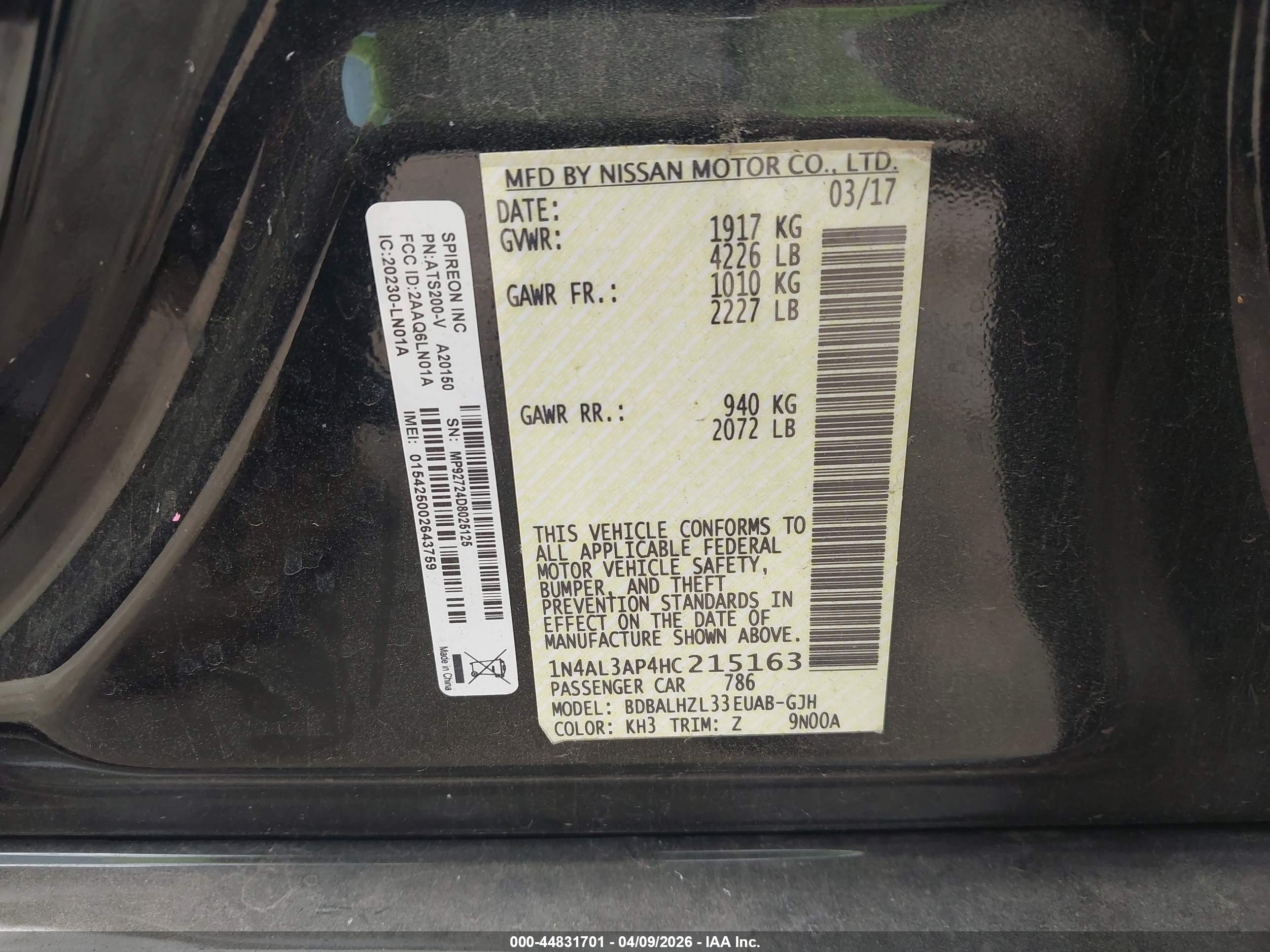 NISSAN ALTIMA image 9