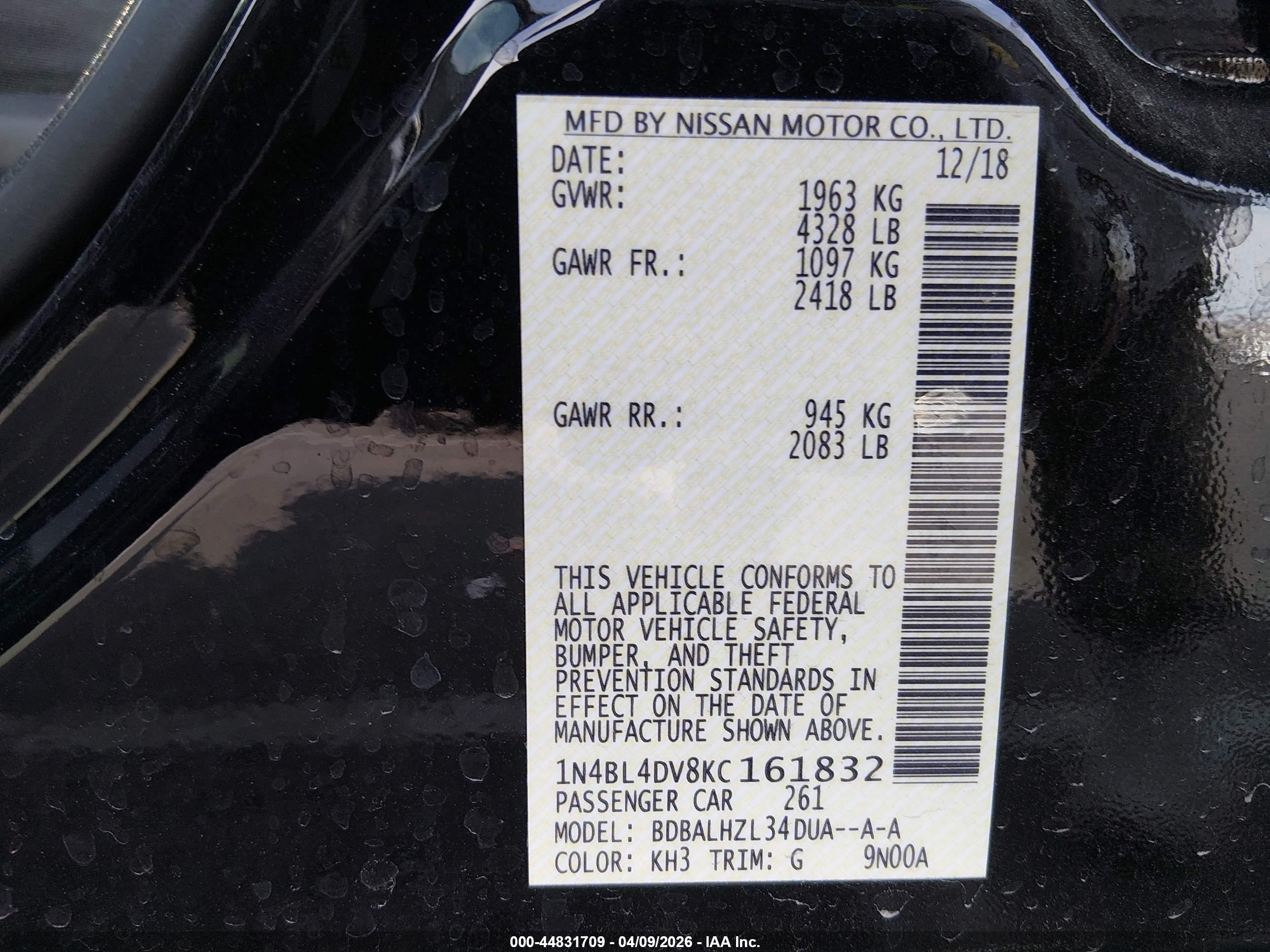NISSAN ALTIMA image 9