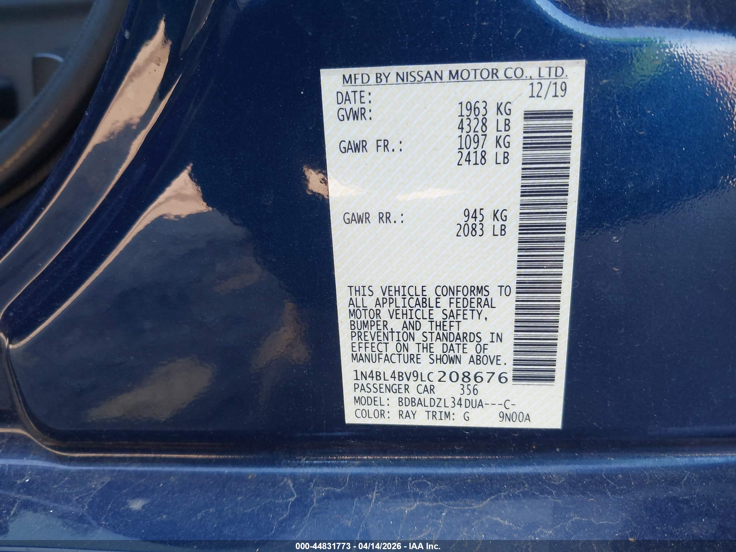 NISSAN ALTIMA image 9