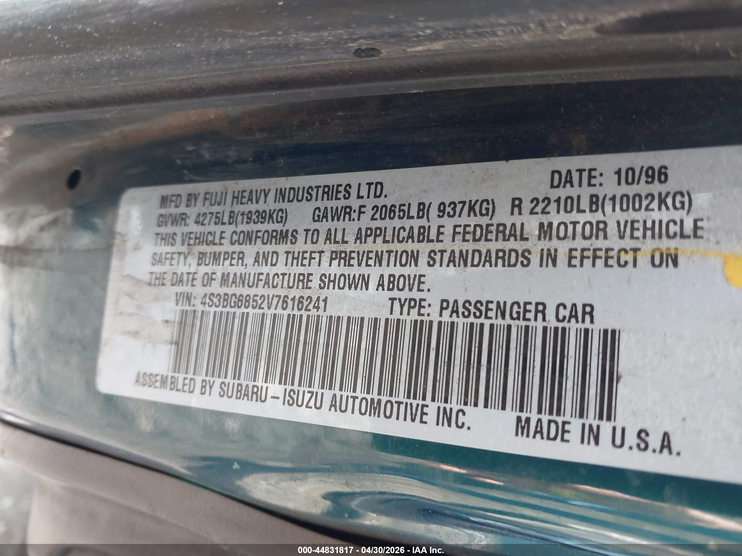 SUBARU LEGACY image 9