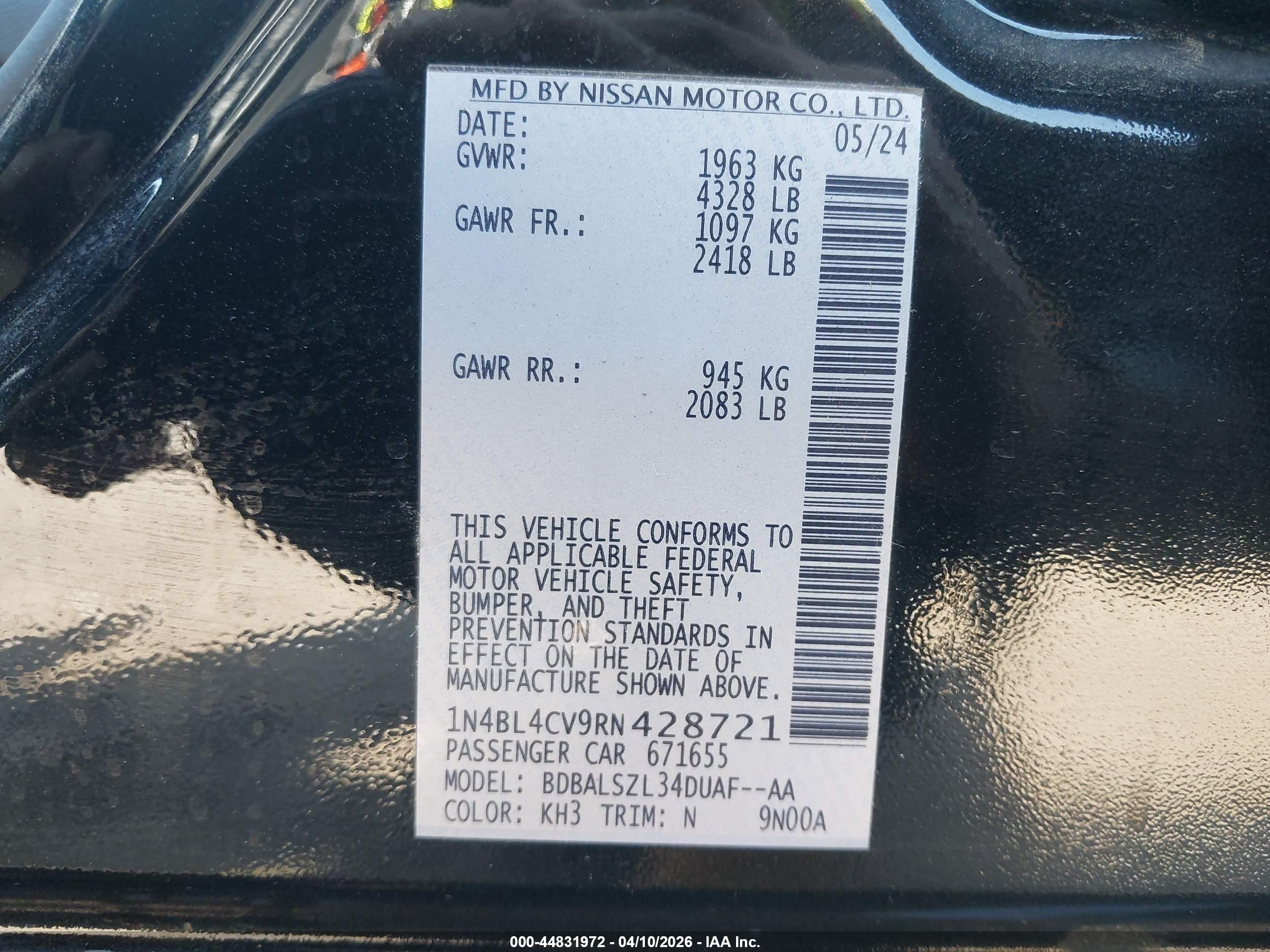 NISSAN ALTIMA image 9