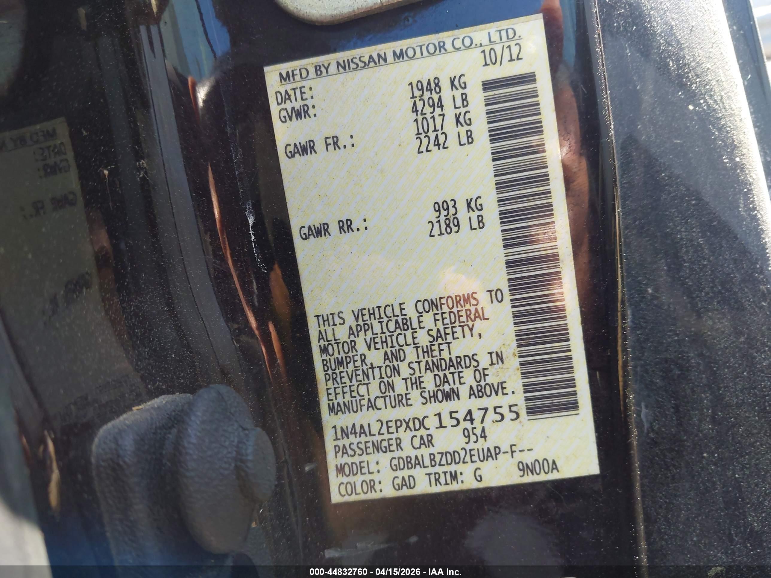 NISSAN ALTIMA image 9