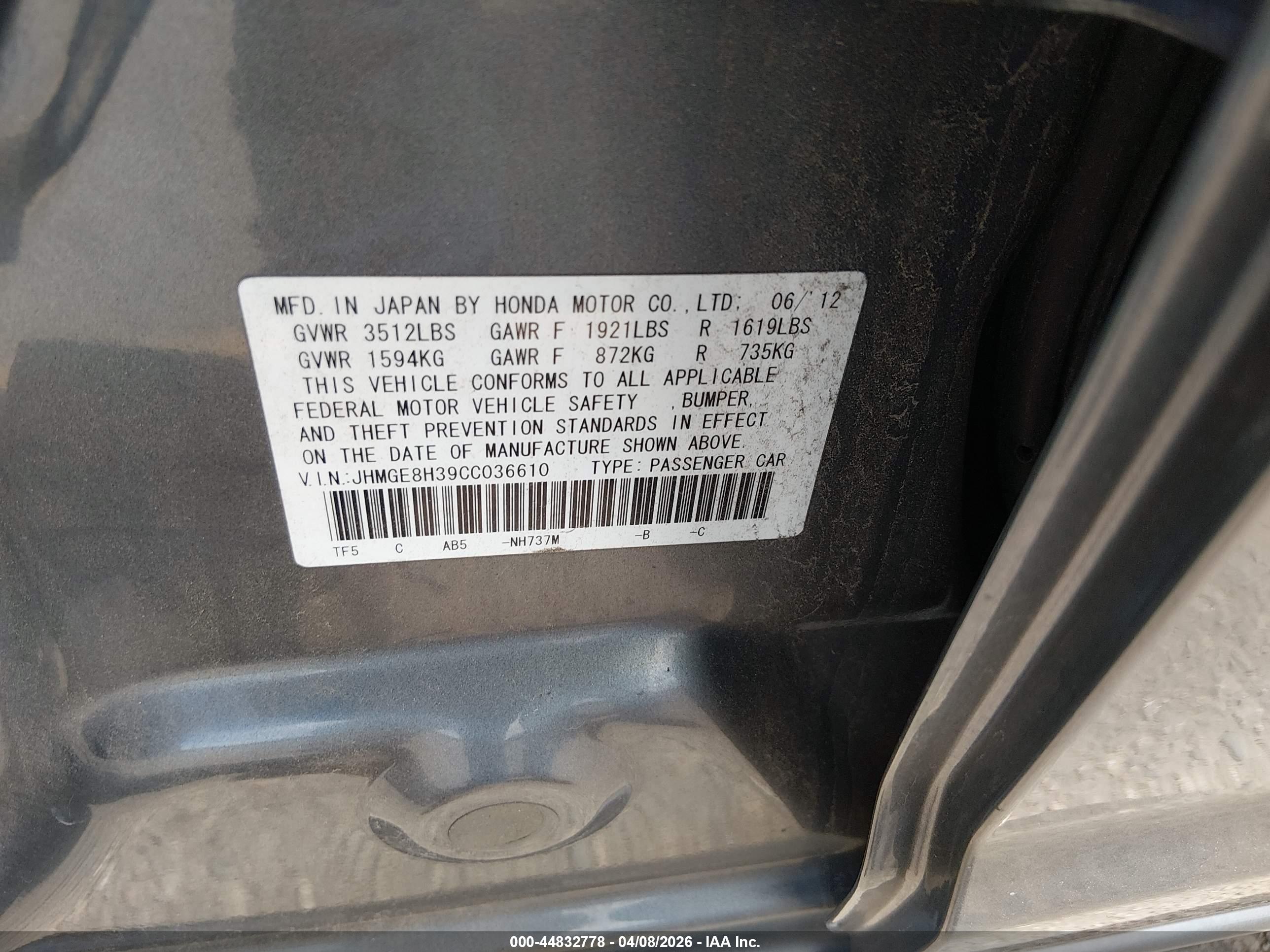 HONDA FIT image 9