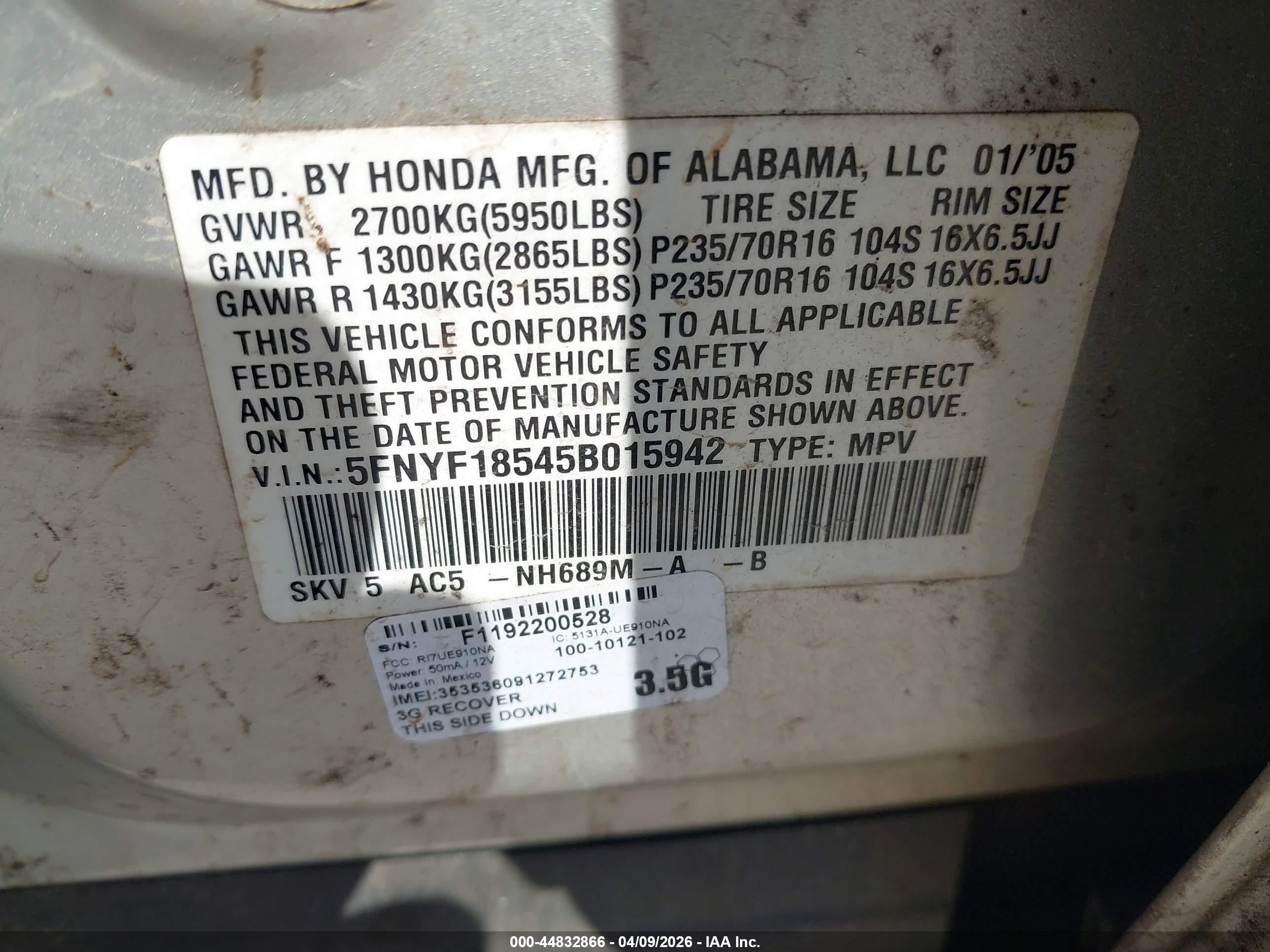 HONDA PILOT image 9