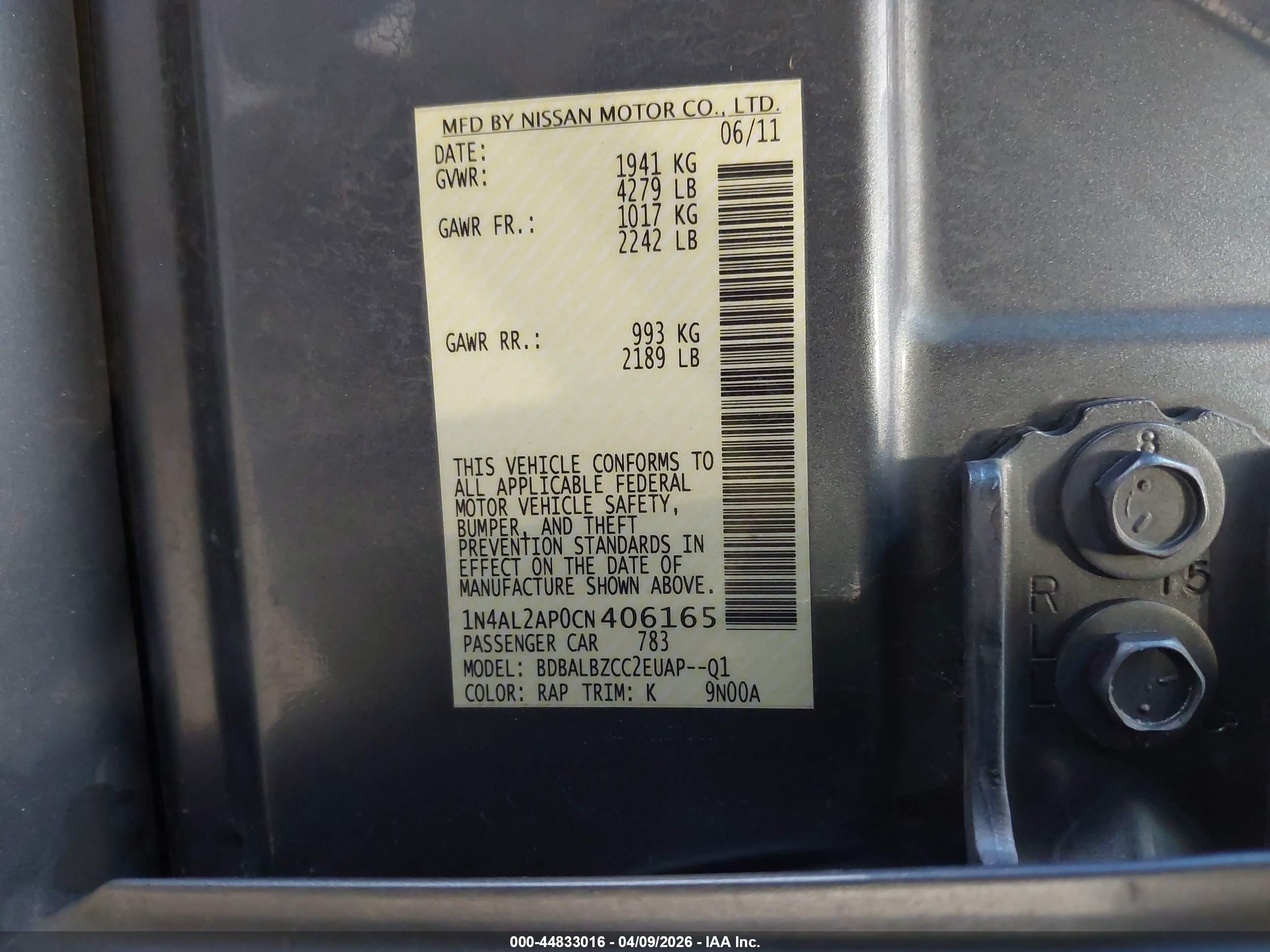 NISSAN ALTIMA image 9