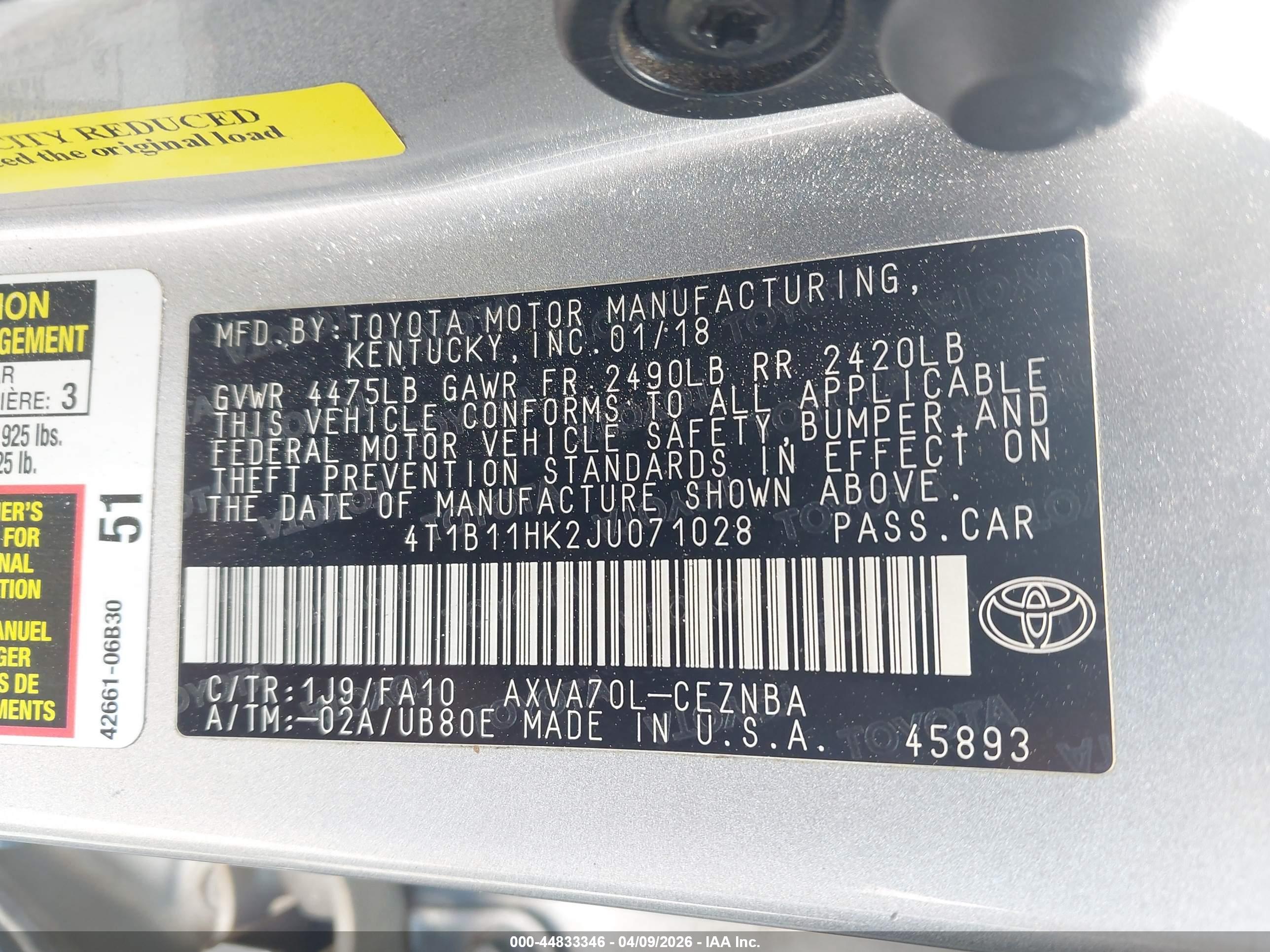 TOYOTA CAMRY image 9