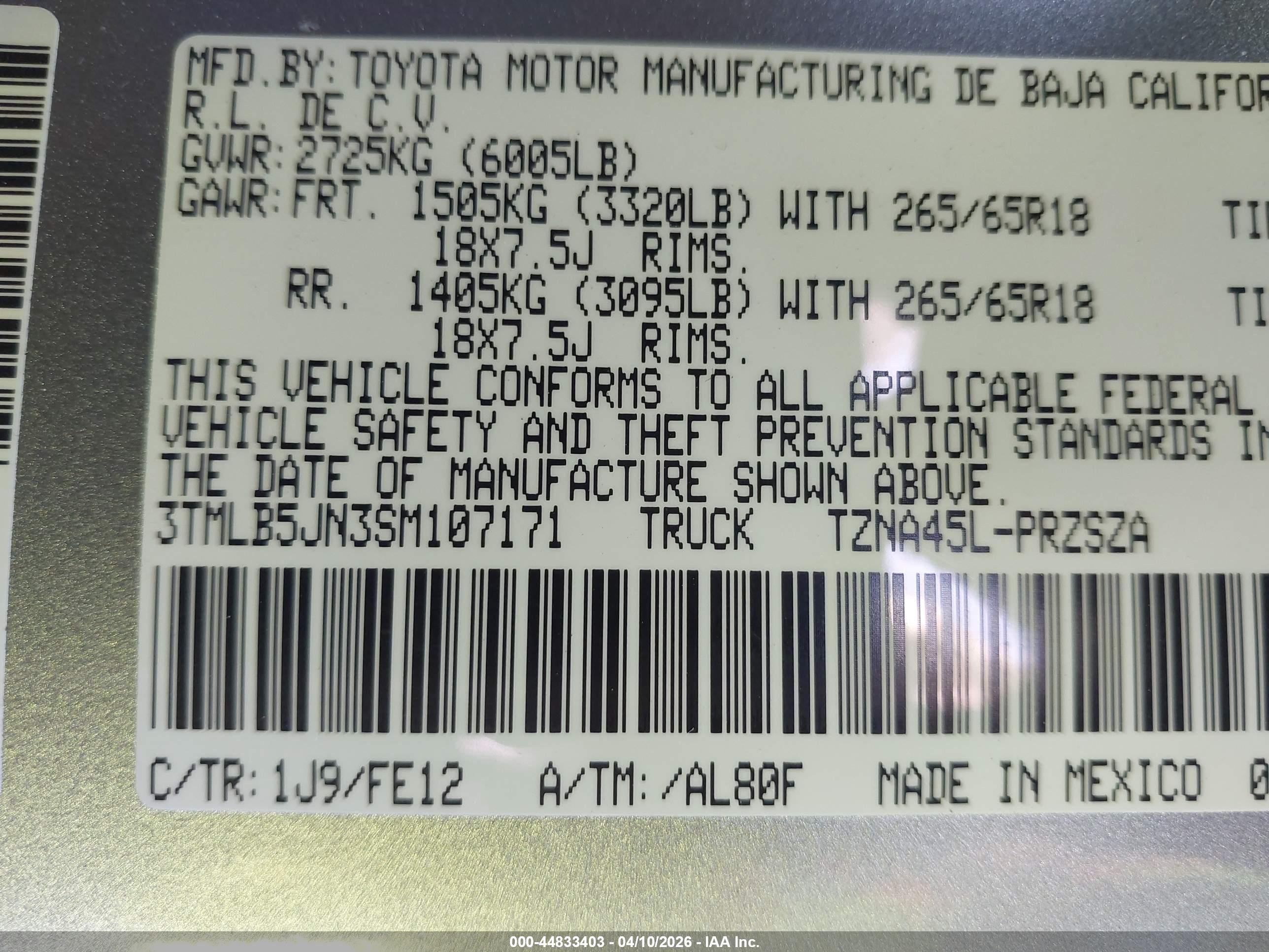 TOYOTA TACOMA image 9