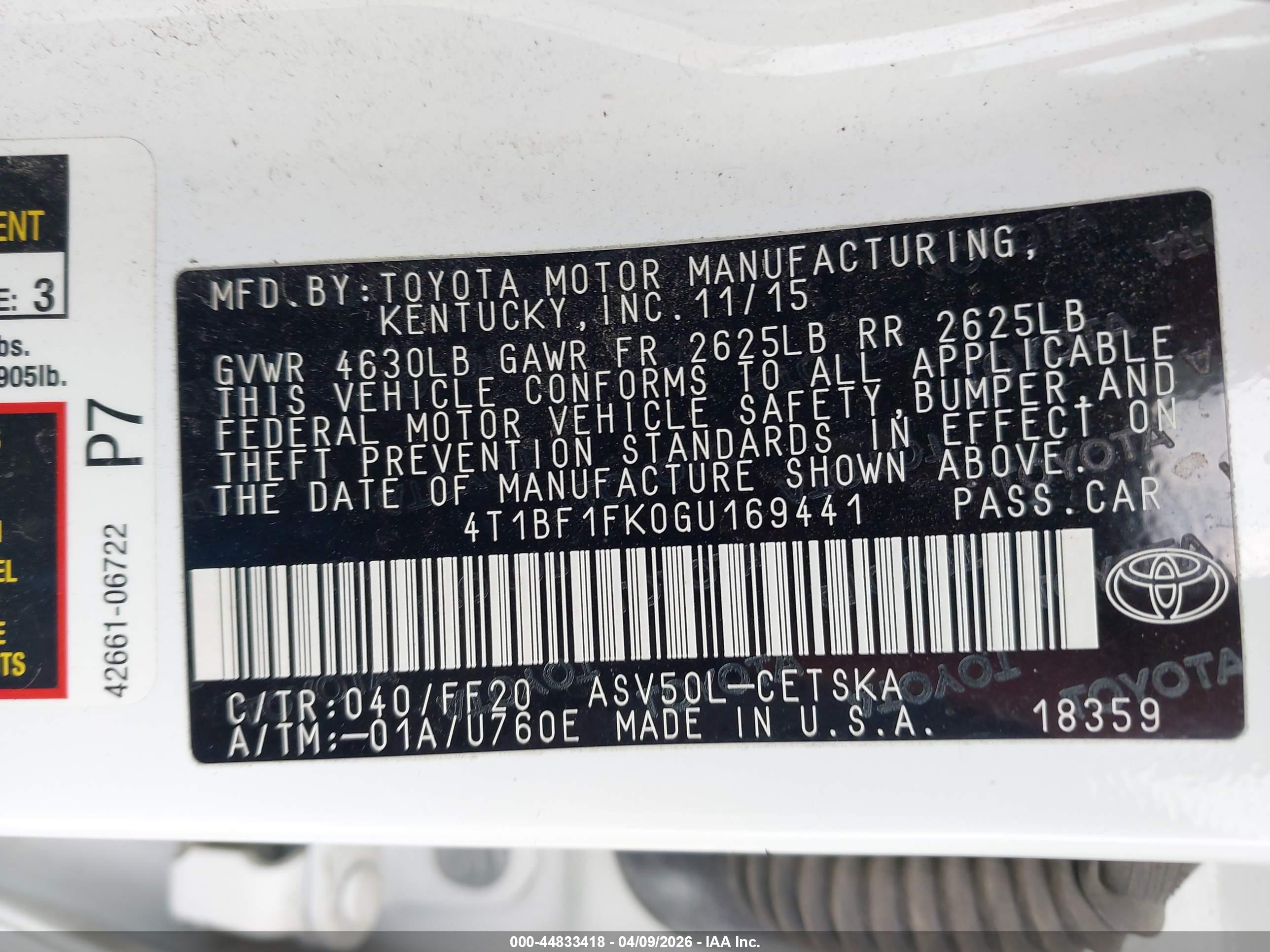 TOYOTA CAMRY image 9
