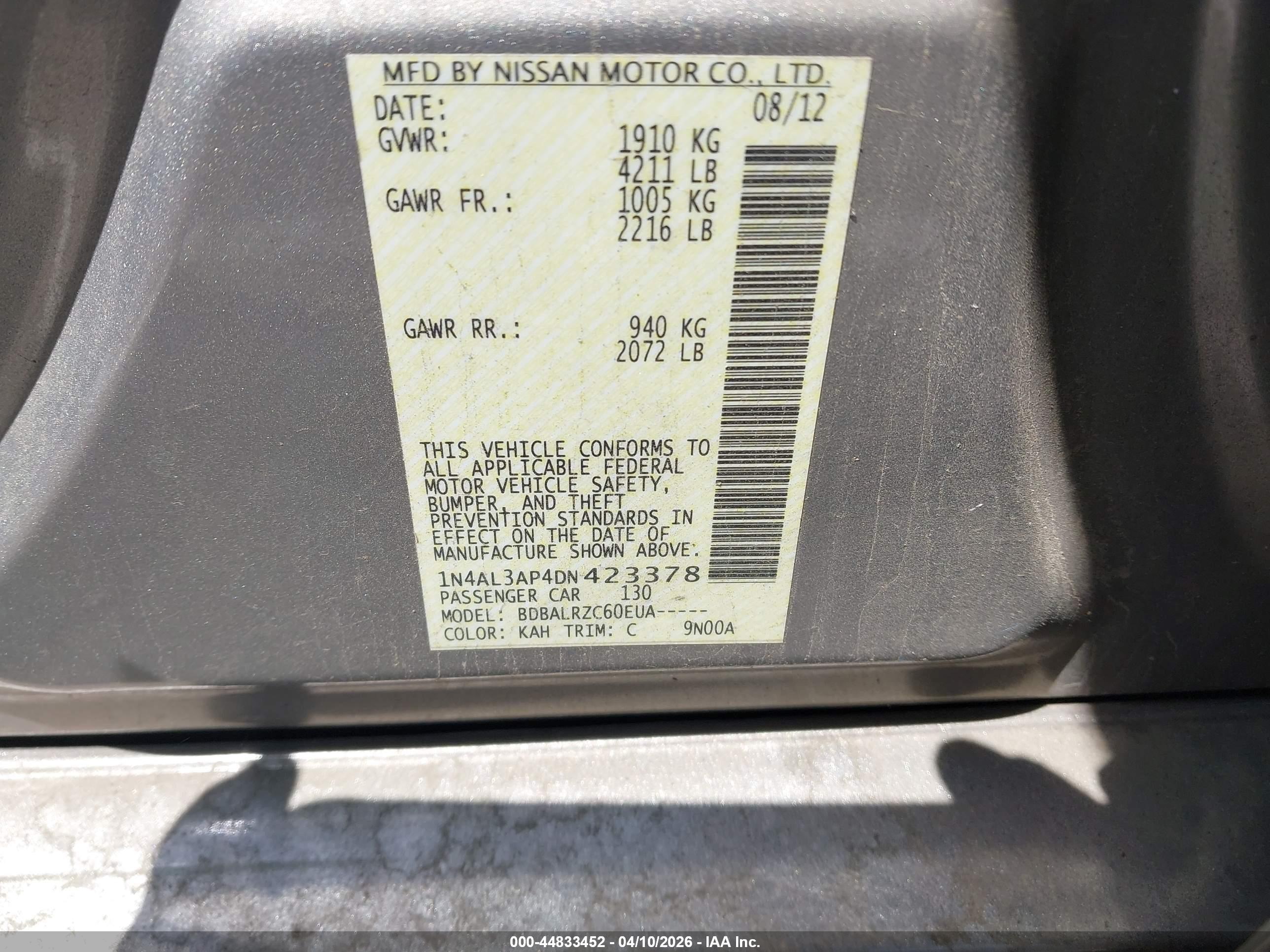 NISSAN ALTIMA image 9