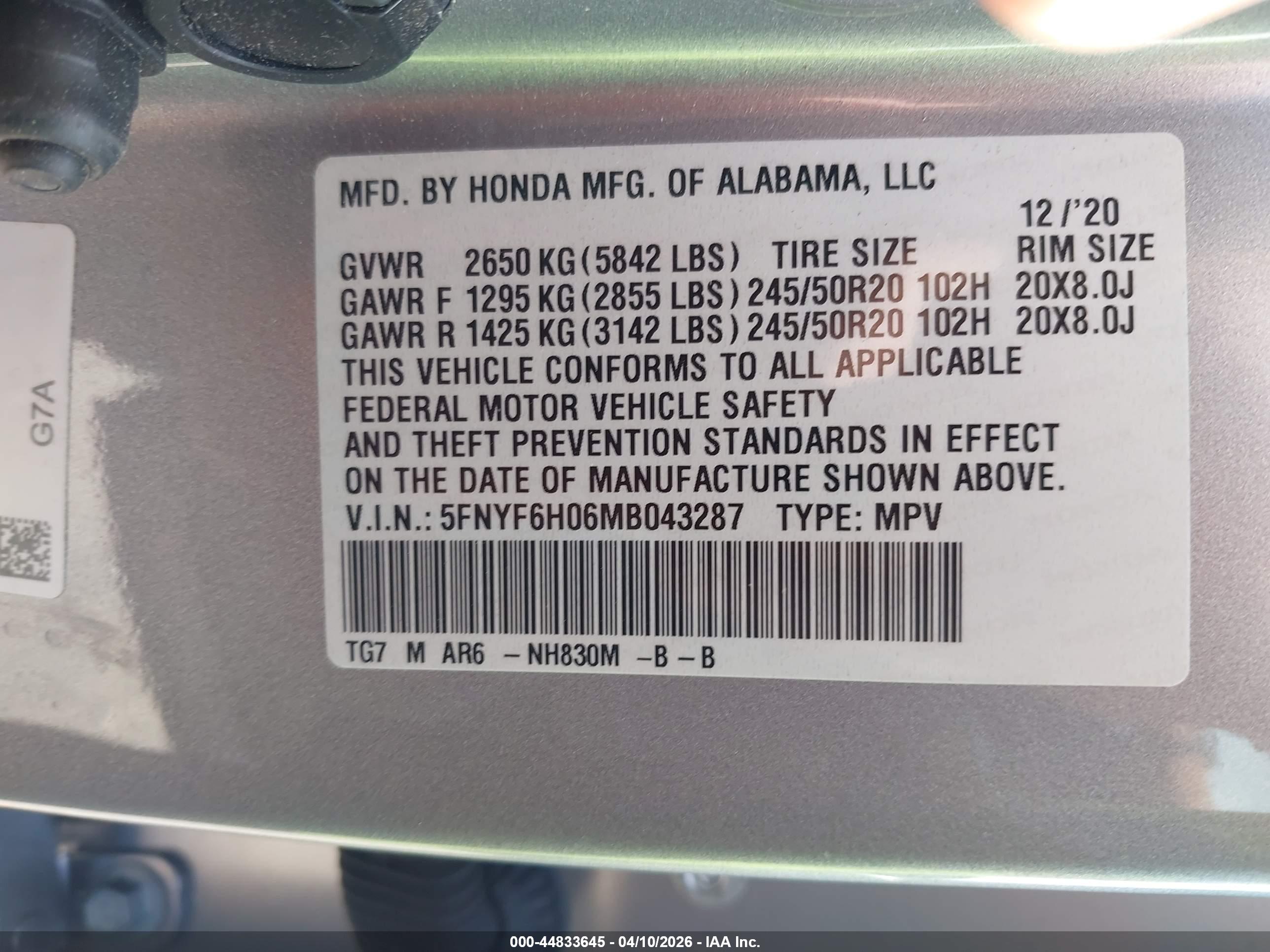 HONDA PILOT image 9