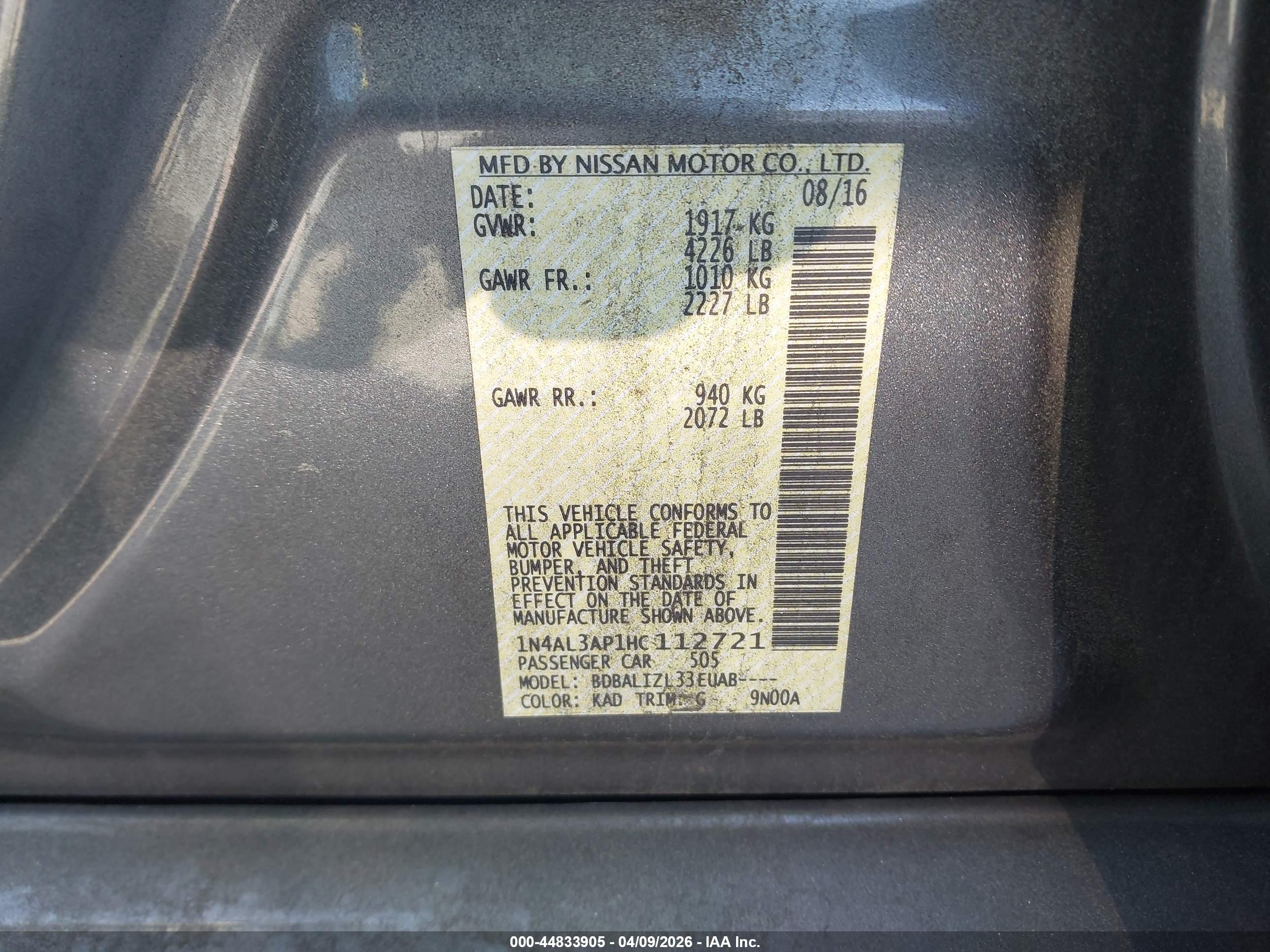 NISSAN ALTIMA image 9