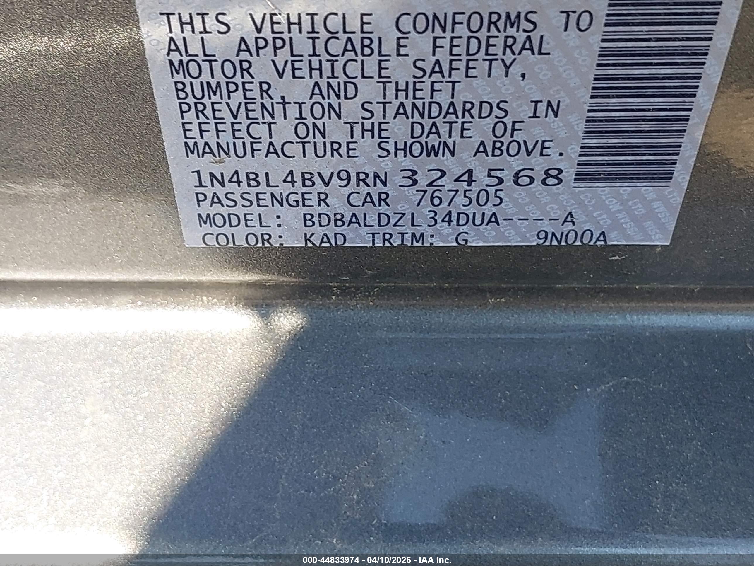 NISSAN ALTIMA image 9