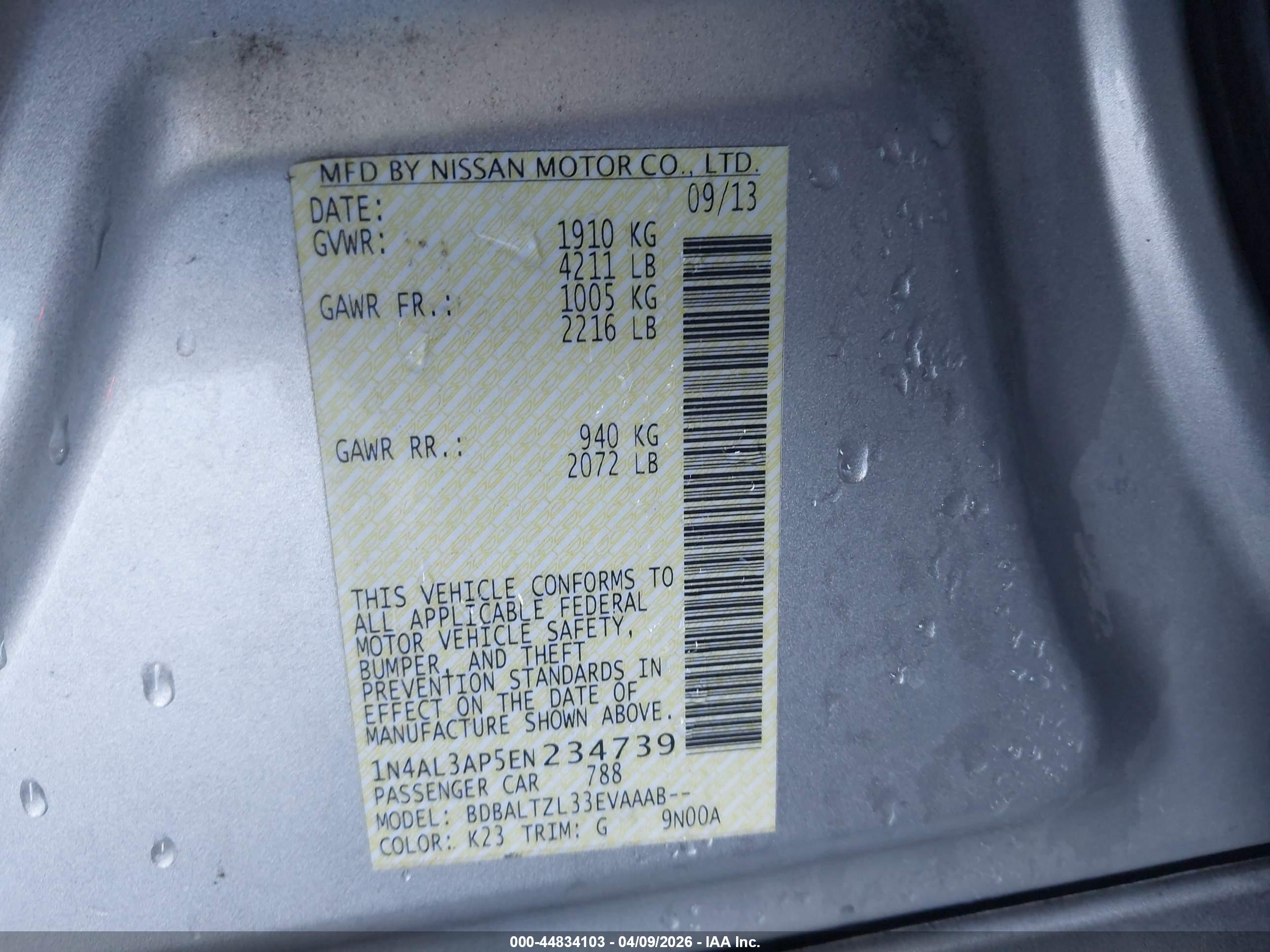 NISSAN ALTIMA image 9