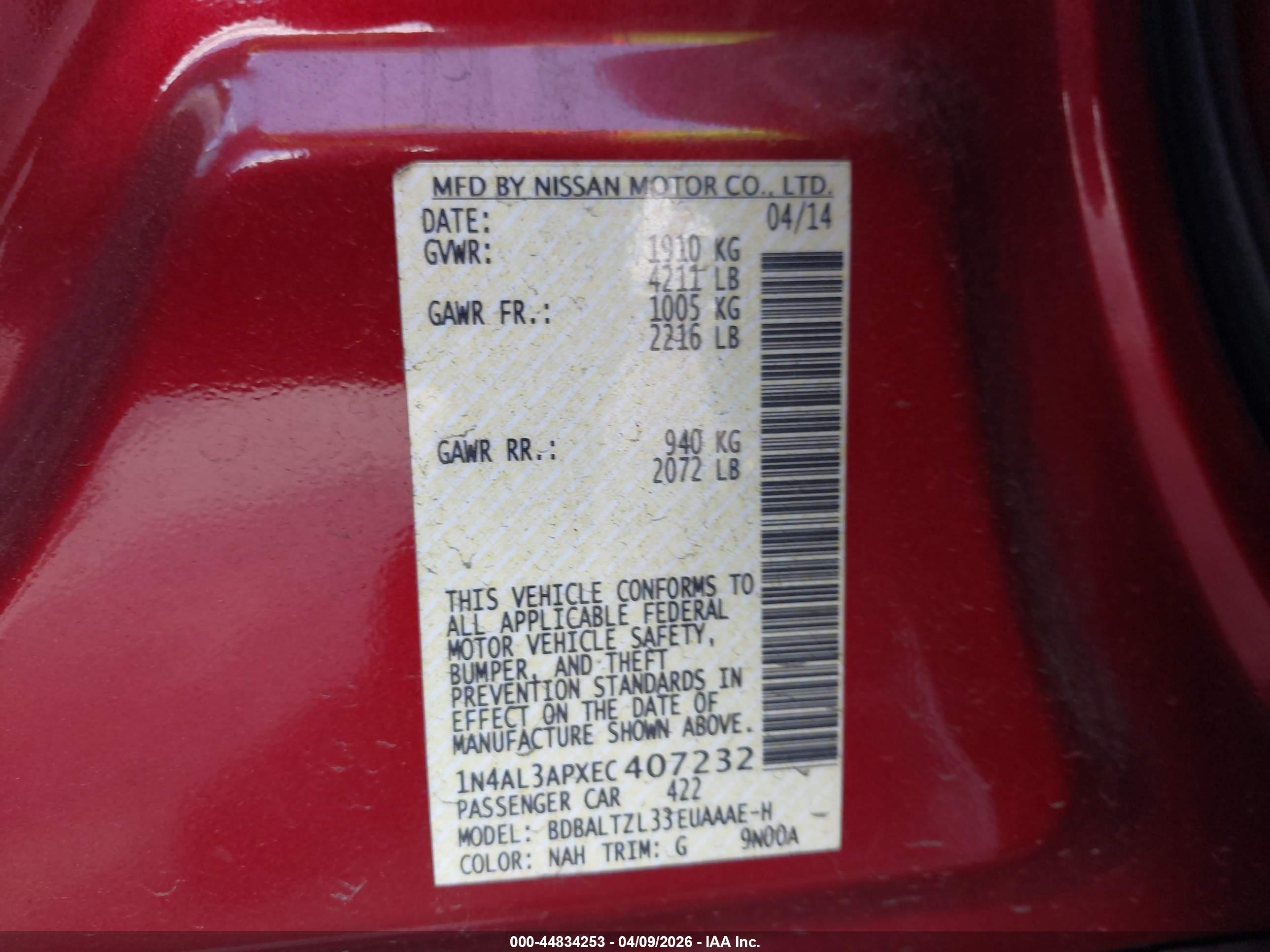 NISSAN ALTIMA image 9