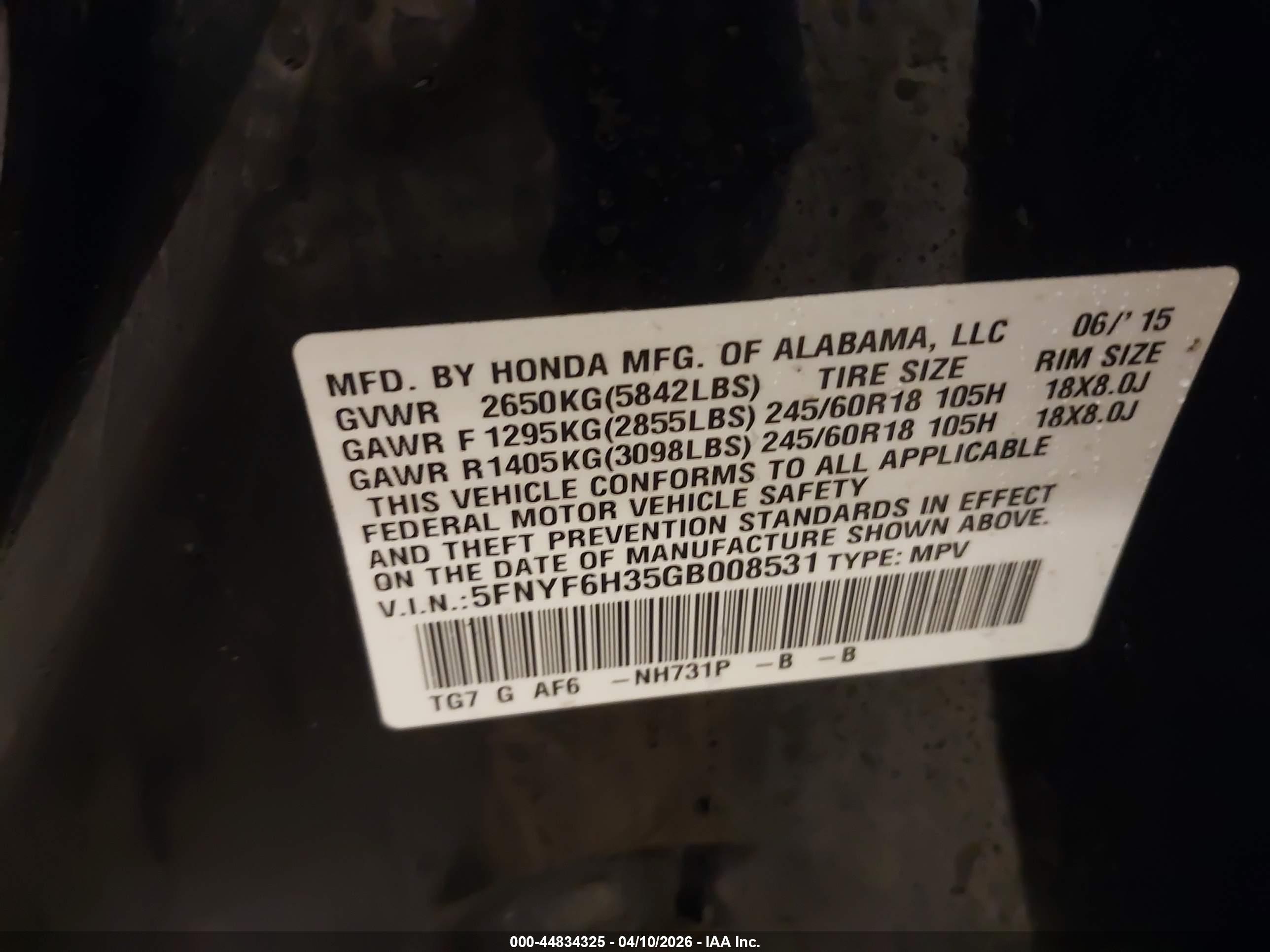 HONDA PILOT image 9