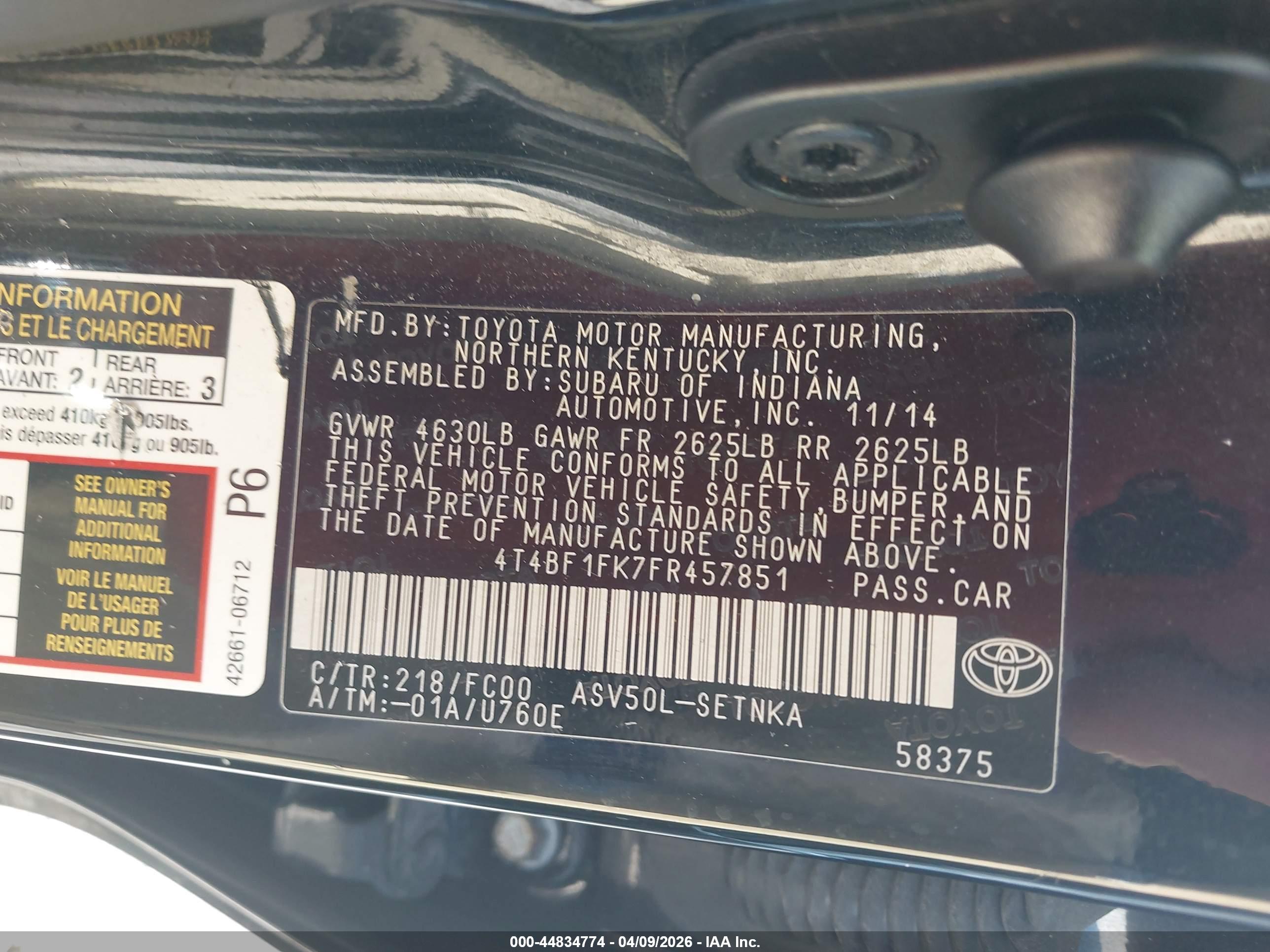 TOYOTA CAMRY image 9